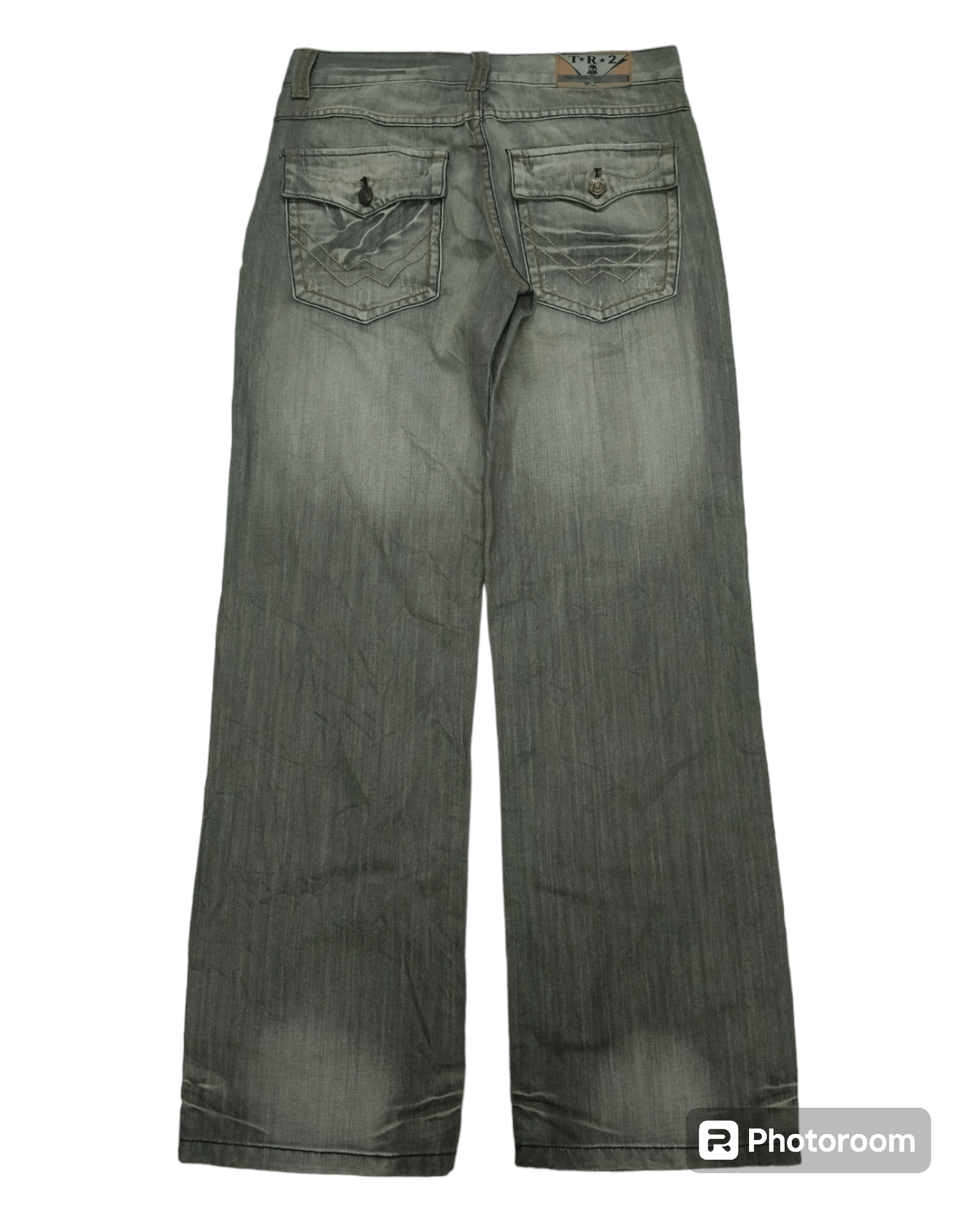 Japanese Brand SiCK WASHED GREY T R 2 LOOSE DENIM PANTS Size US 32 / EU 48 - 2 Thumbnail