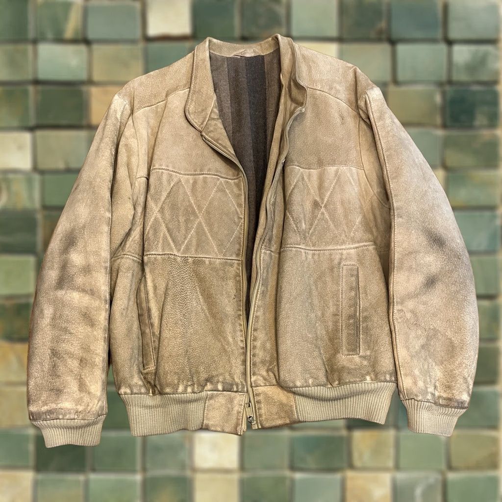 C&A VINTAGE C&A Pig Suede Leather Jacket Medium Broken Zipper Flannel Lined 80s Size US M / EU 48-50 / 2 - 1 Thumbnail
