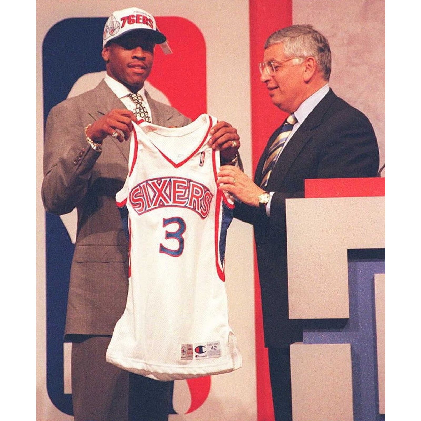 Champion Philadelphia 76ers 96-97 Game Issued Jersey Sz 52 +4 Size US XL / EU 56 / 4 - 9 Thumbnail