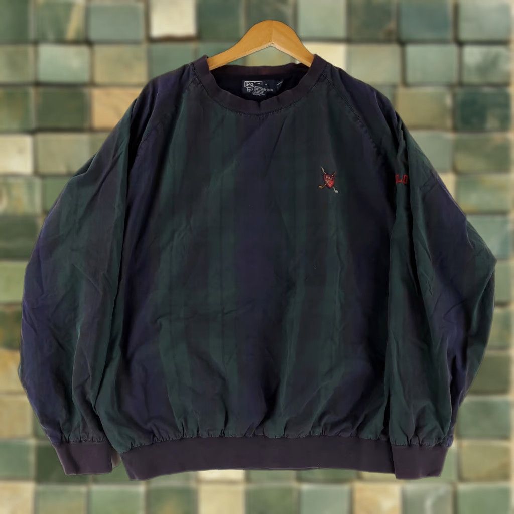 Polo Ralph Lauren Polo Ralph Lauren Jacket Pullover Golf Striped Crest Mens XL Blue Gray Green Size US XL / EU 56 / 4 - 1 Thumbnail