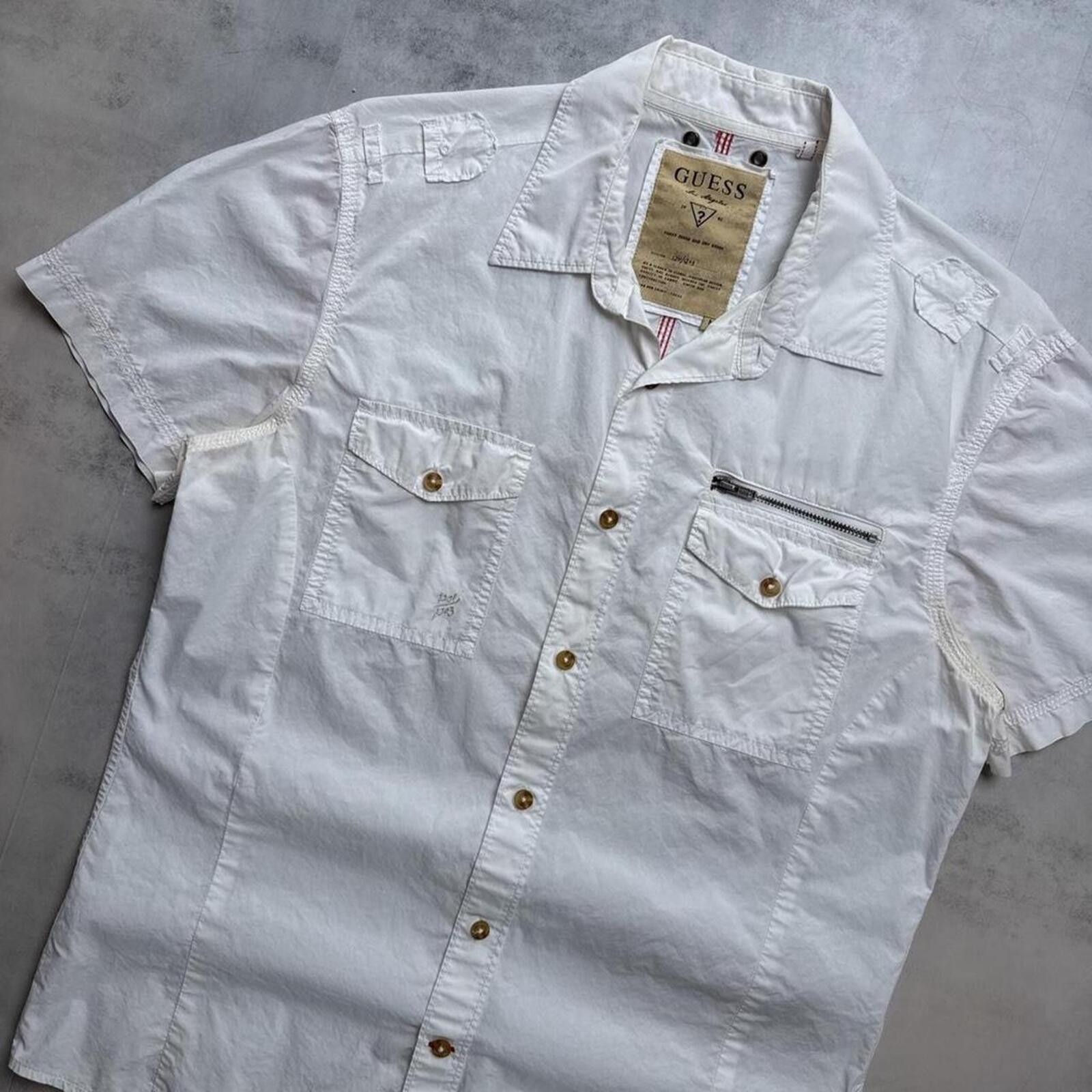 Guess Y2K Guess 00s Grunge Button Up White shirt Size US M / EU 48-50 / 2 - 6 Thumbnail