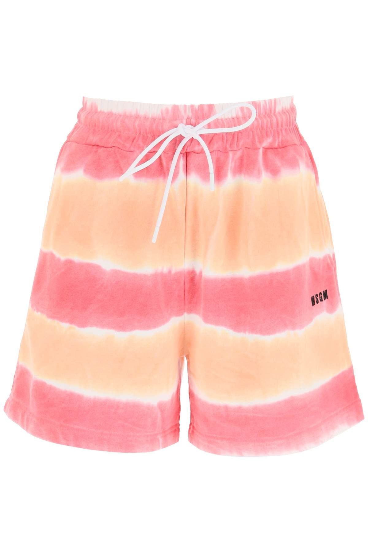 image of Msgm Tie-Dye Jersey Shorts in Arancio, Women's (Size 24)