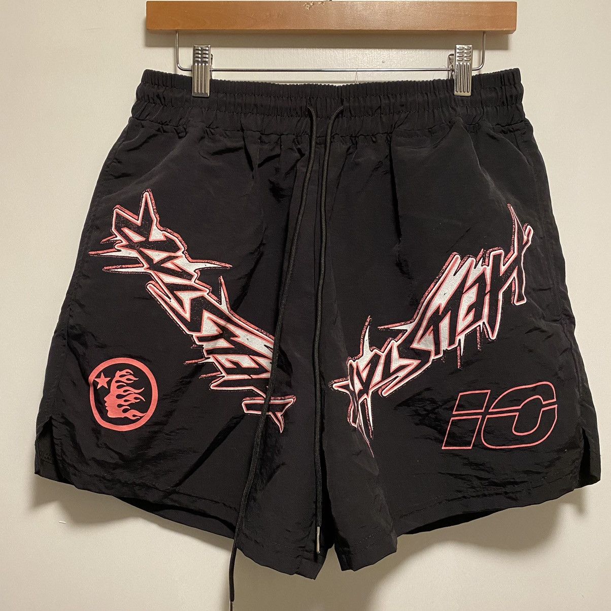 HELLSTAR Hellstar Waxed Nylon Athletic Shorts Black | Grailed