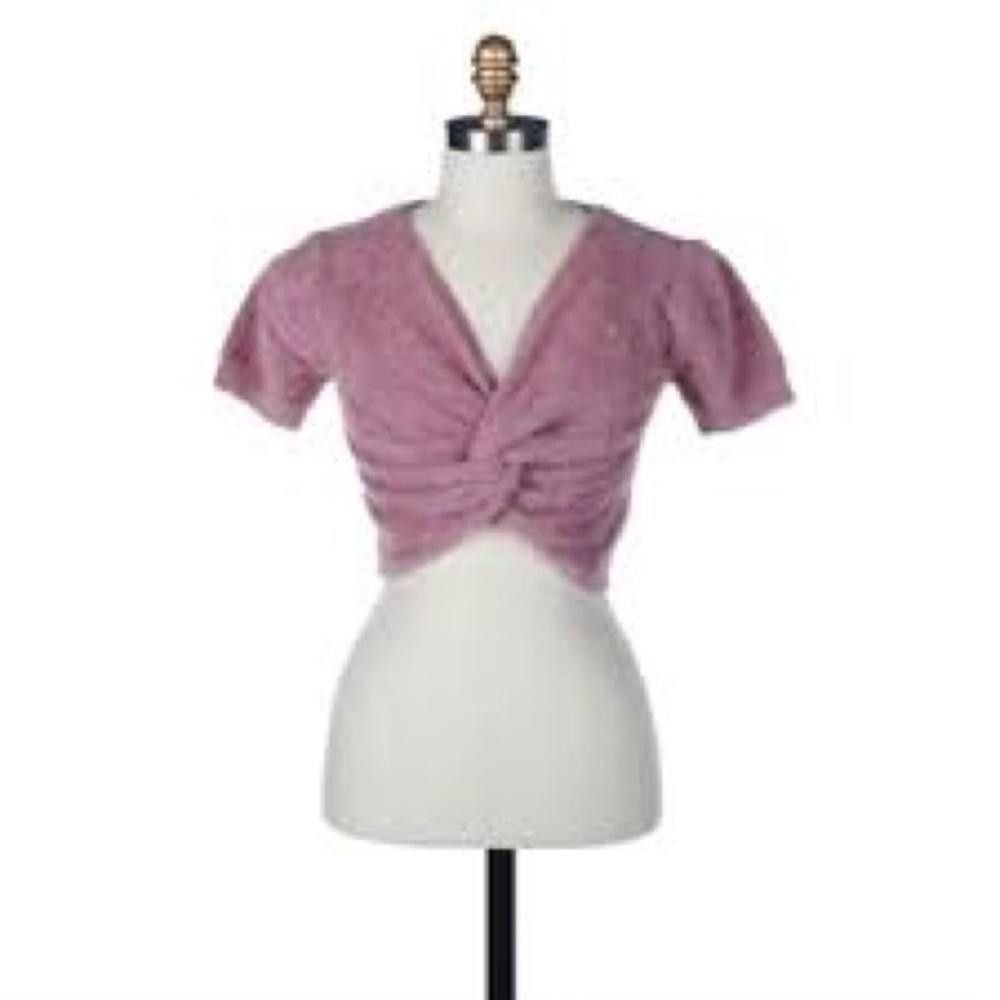 Designer Stylish Knotted Short Sleeve Top Size S / US 4 / IT 40 - 1 Thumbnail