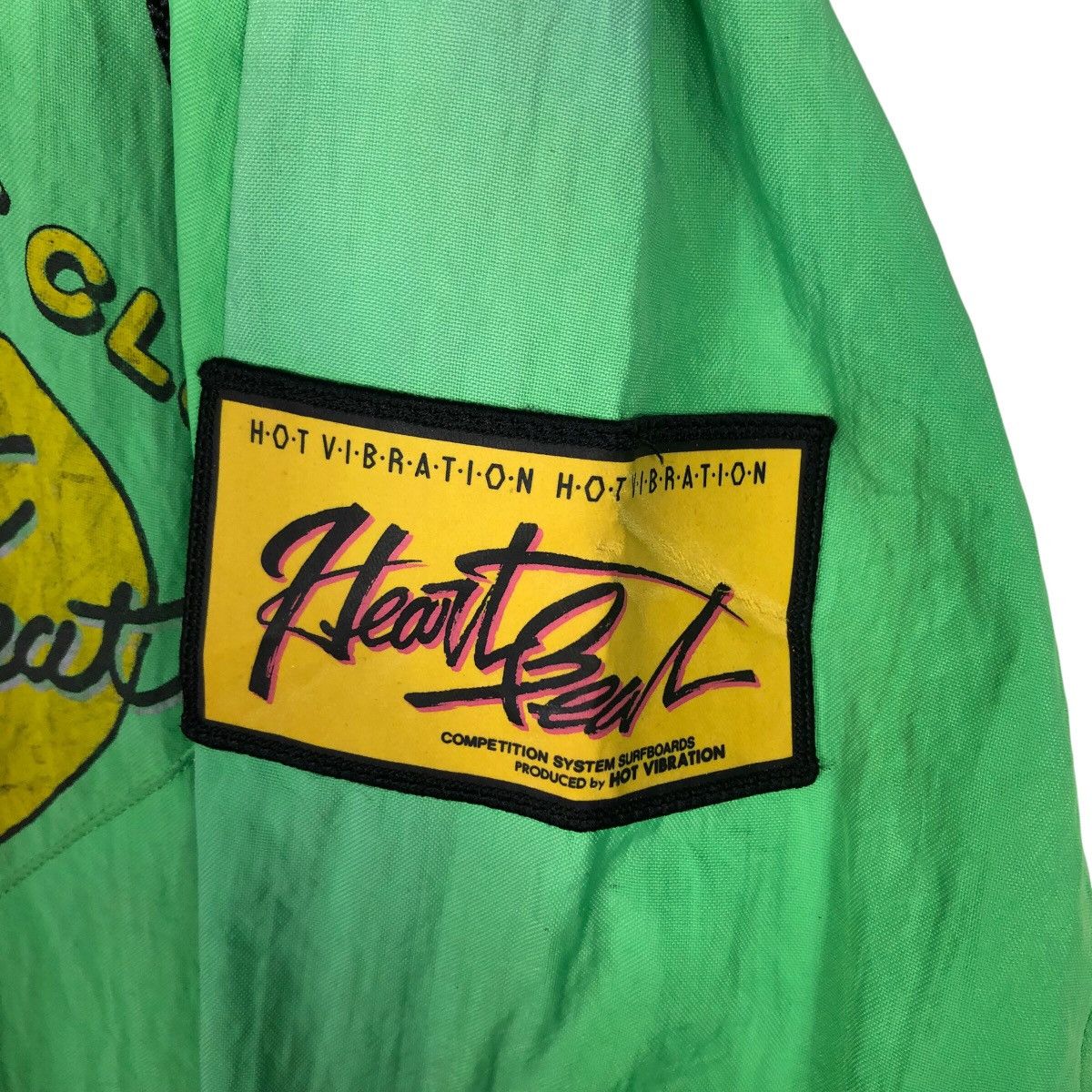 Japanese Brand 80s Heart Beat Club Neon Green Parka Vibration Surf Skate Size US M / EU 48-50 / 2 - 18 Thumbnail