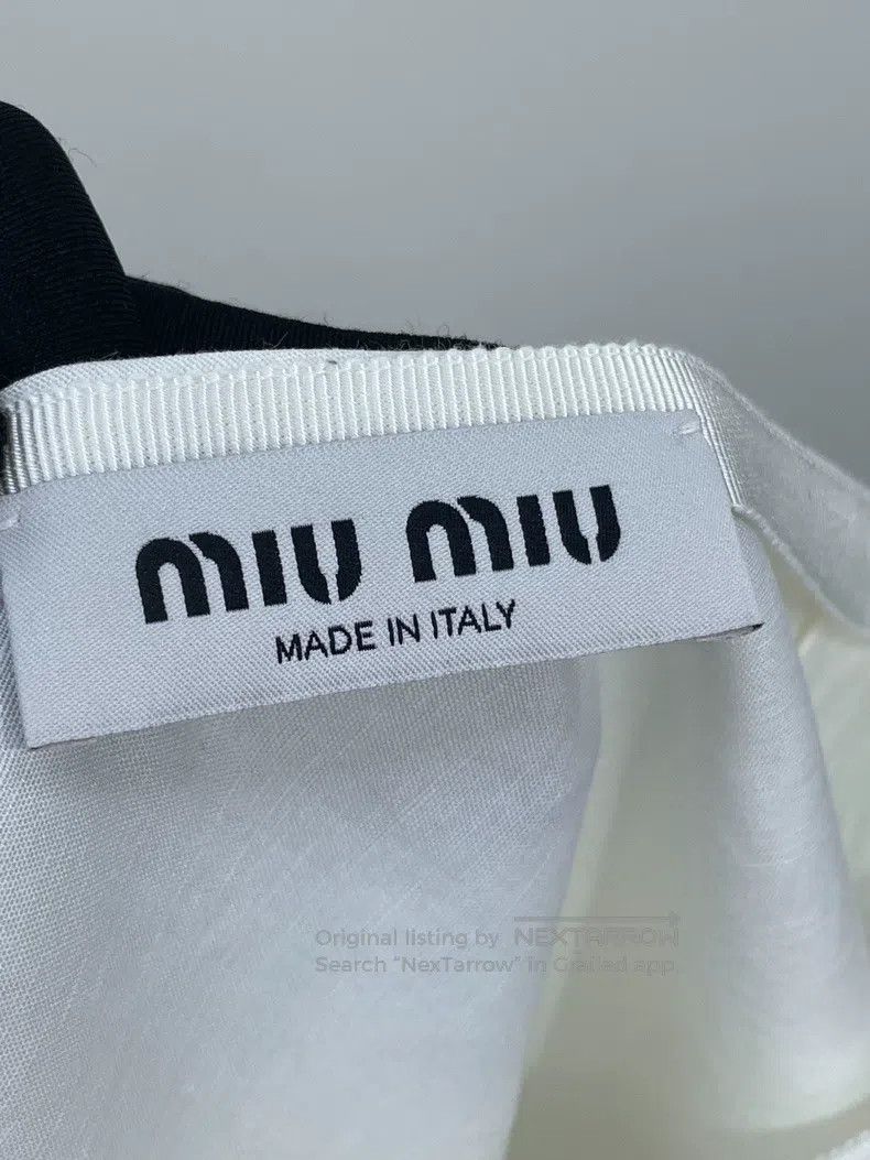 Miu Miu Miu Miu 38 Milky white sticker logo lace skirt Size 37" - 8 Thumbnail