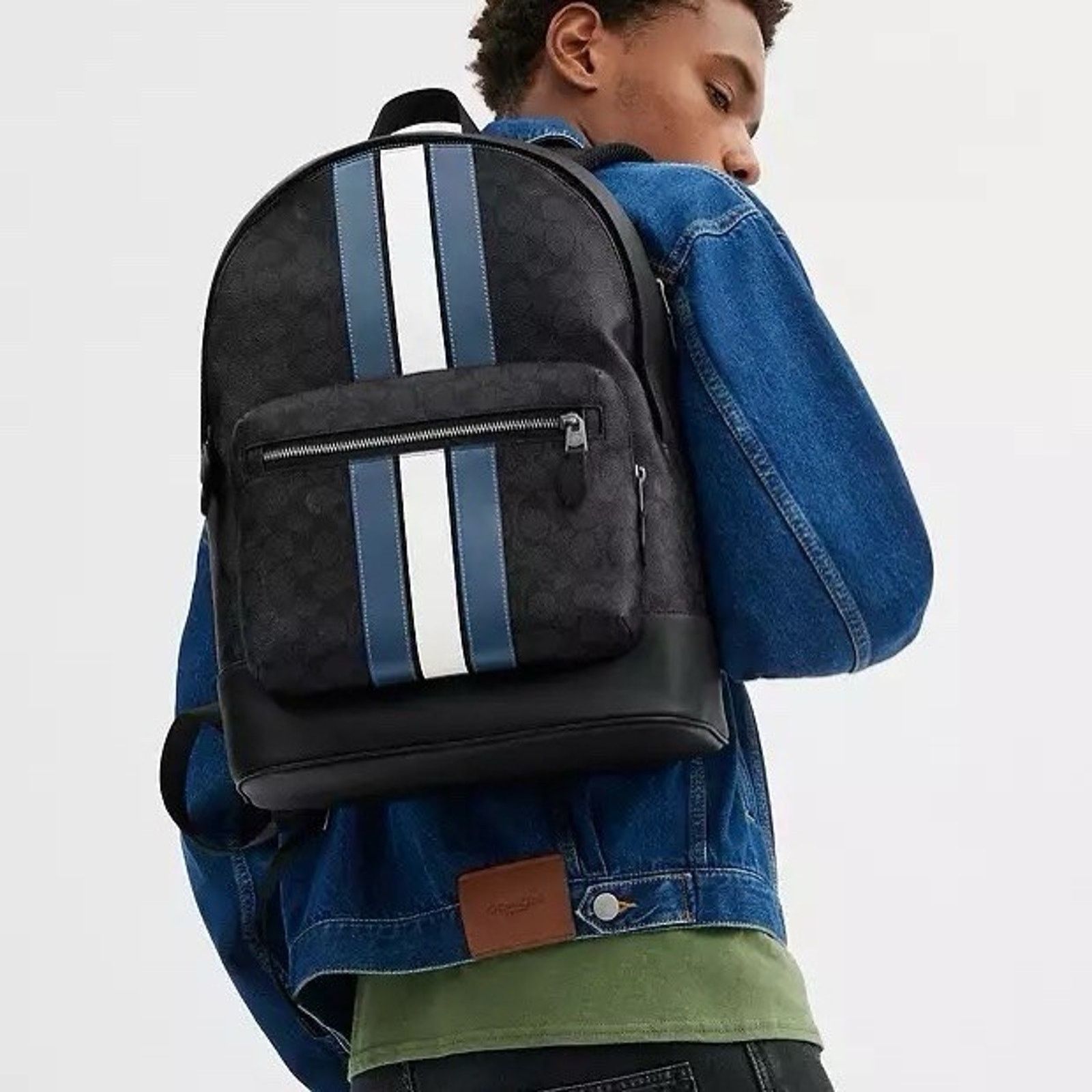 Coach NWT Coach Cv922 West Backpack With Varsity Stripe Size ONE SIZE - 6 Thumbnail