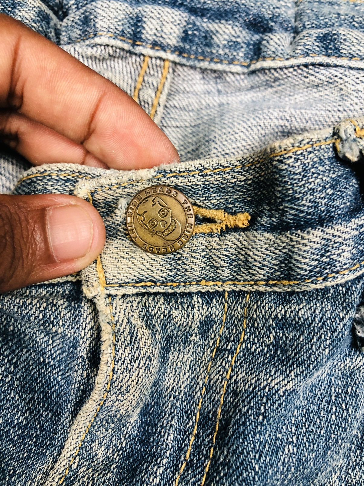 If Six Was Nine 90s Workwear Style Cargo Jeans Skull Button (38) Size US 30 / EU 46 - 7 Thumbnail