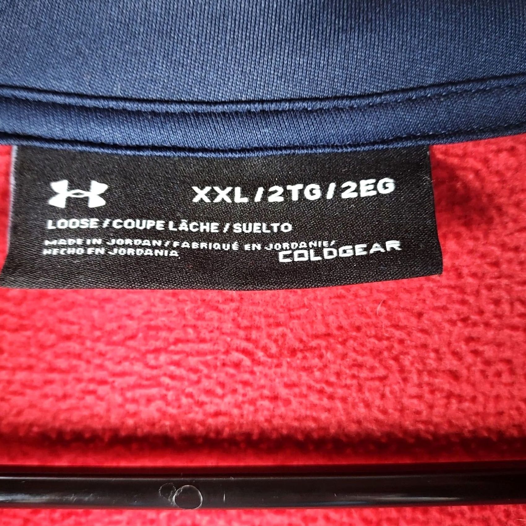 Under Armour Under Armour Mens 2XL ColdGear 1/4 Zip Fleece Pullover Red Burgundy Sweatshirt Mock Neck Long Sleeve Zip Sports outdoor Mens Size US XXL / EU 58 / 5 - 4 Thumbnail