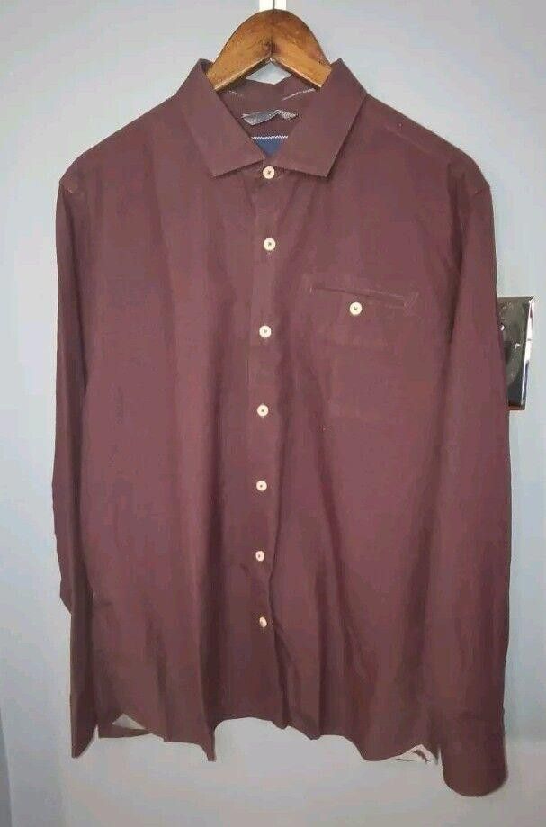 Tommy Bahama Tommy Bahama Shirt Mens Large Maroon Button Up Silk Wool Size US L / EU 52-54 / 3 - 1 Thumbnail
