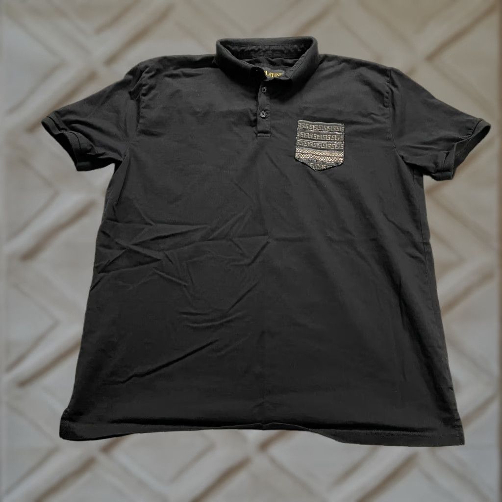 Vintage VINTAGE Platini Men's Polo Shirt 3XL Black Cotton Short Sleeve Casual Sports Golf Tennis Size US XXL / EU 58 / 5 - 1 Thumbnail