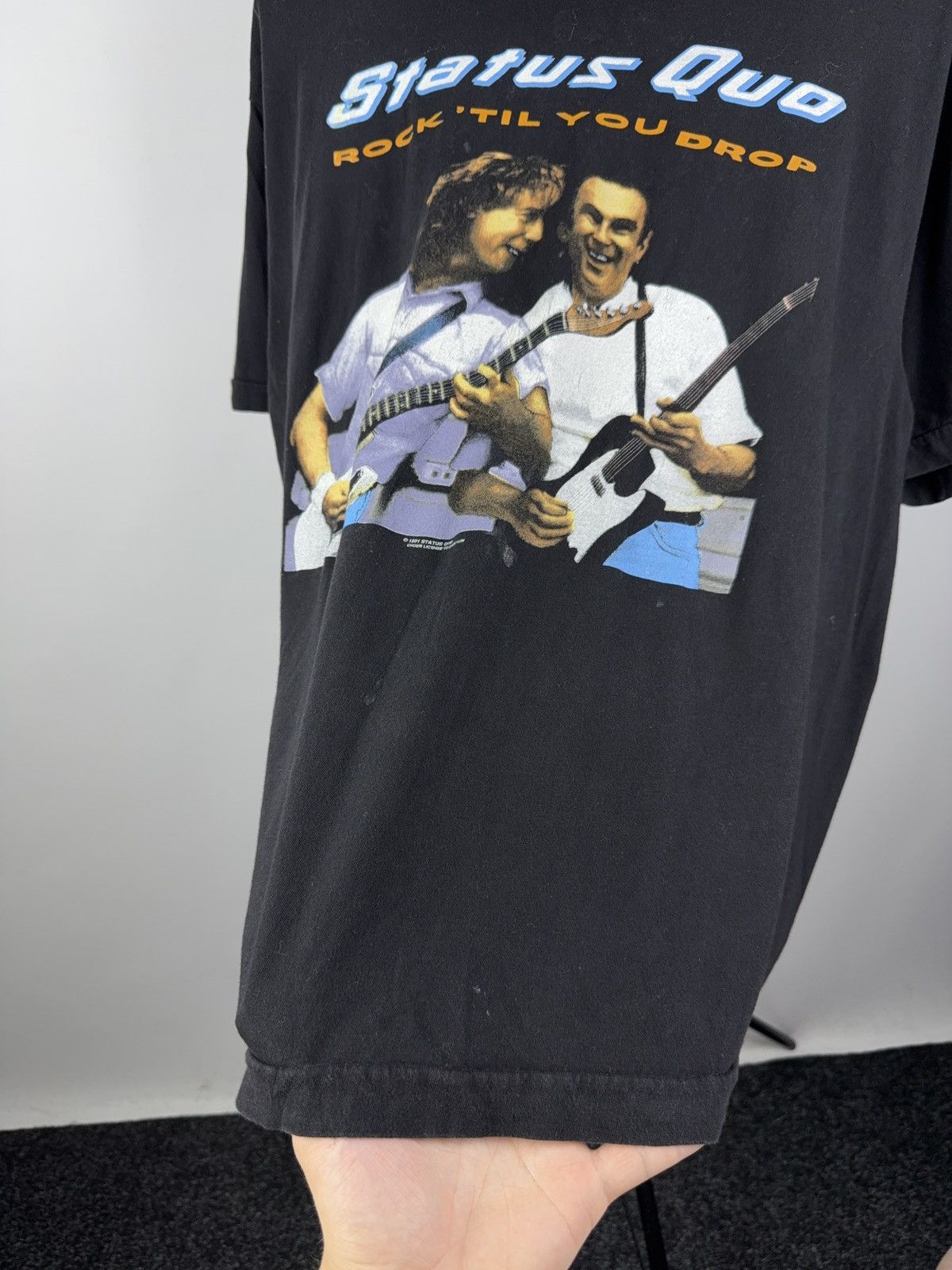 Band Tees × Vintage Status Quo Rock Til You Drop Tour Tee 1991 Vintage Band Size US L / EU 52-54 / 3 - 6 Thumbnail