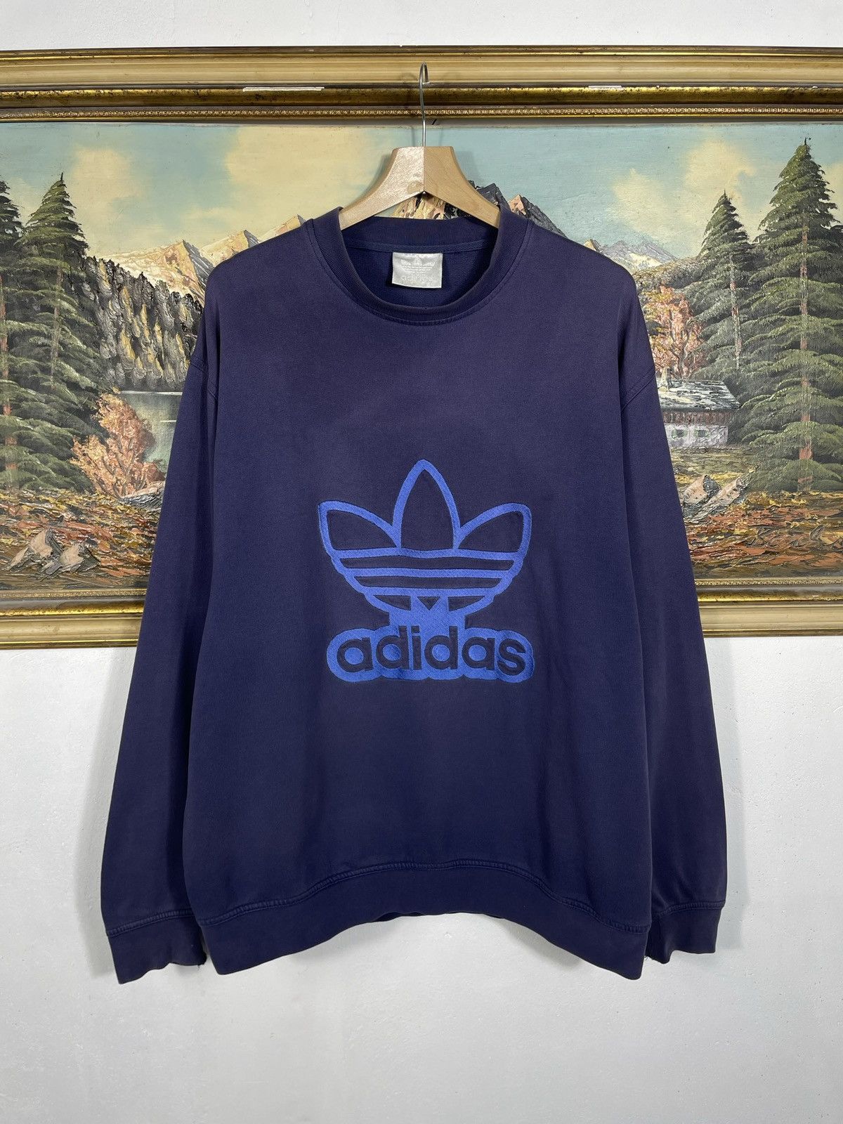 Adidas × Vintage Adidas Vintage 90s Fade Washed Sweatshirt Crewneck Skate Y2k Size US L / EU 52-54 / 3 - 1 Thumbnail