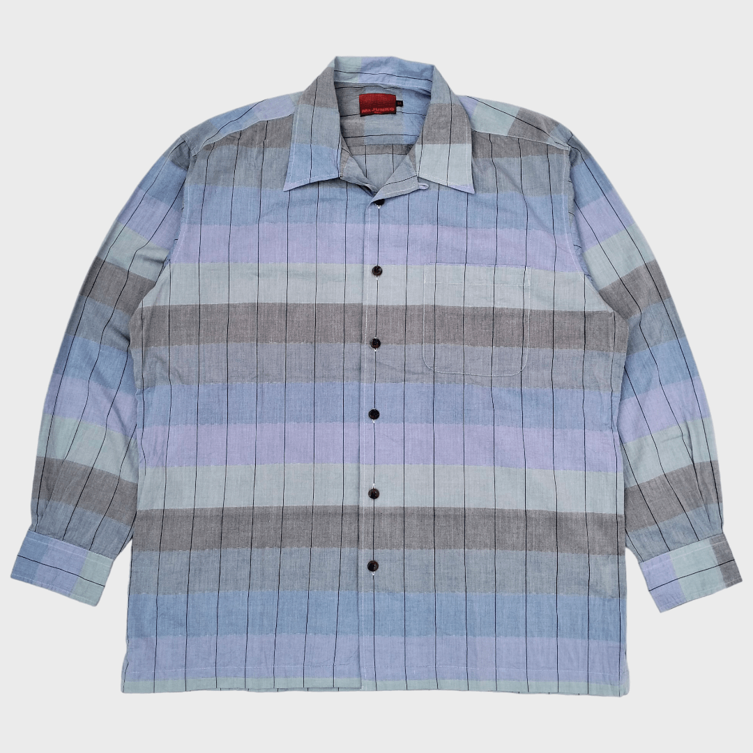 Mrjunko open collar plaid shirt