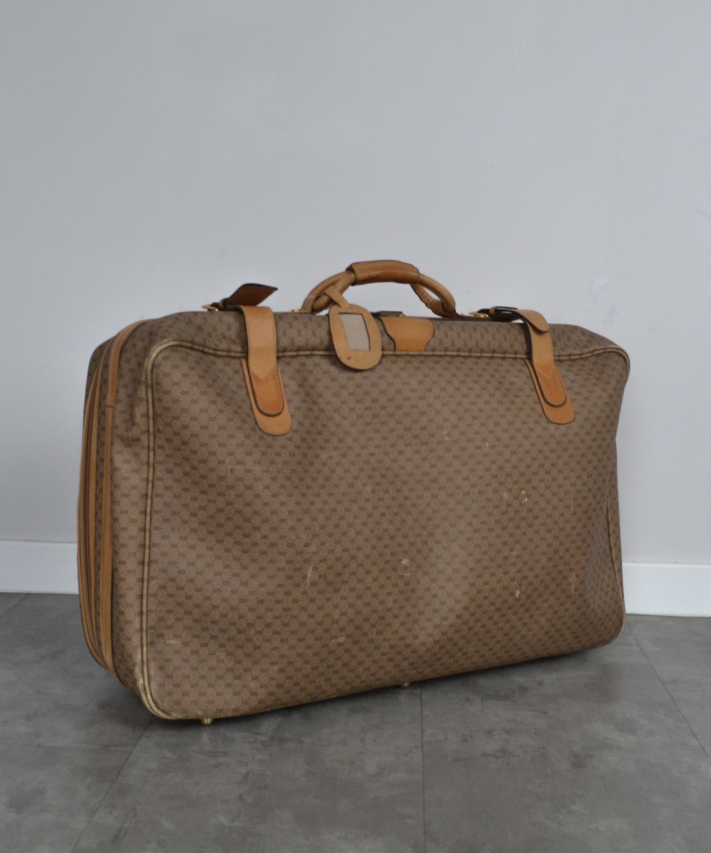 Gucci GUCCI Luggage Bag Monogram GG Logo Suitcase Brown Leather Size ONE SIZE - 4 Thumbnail