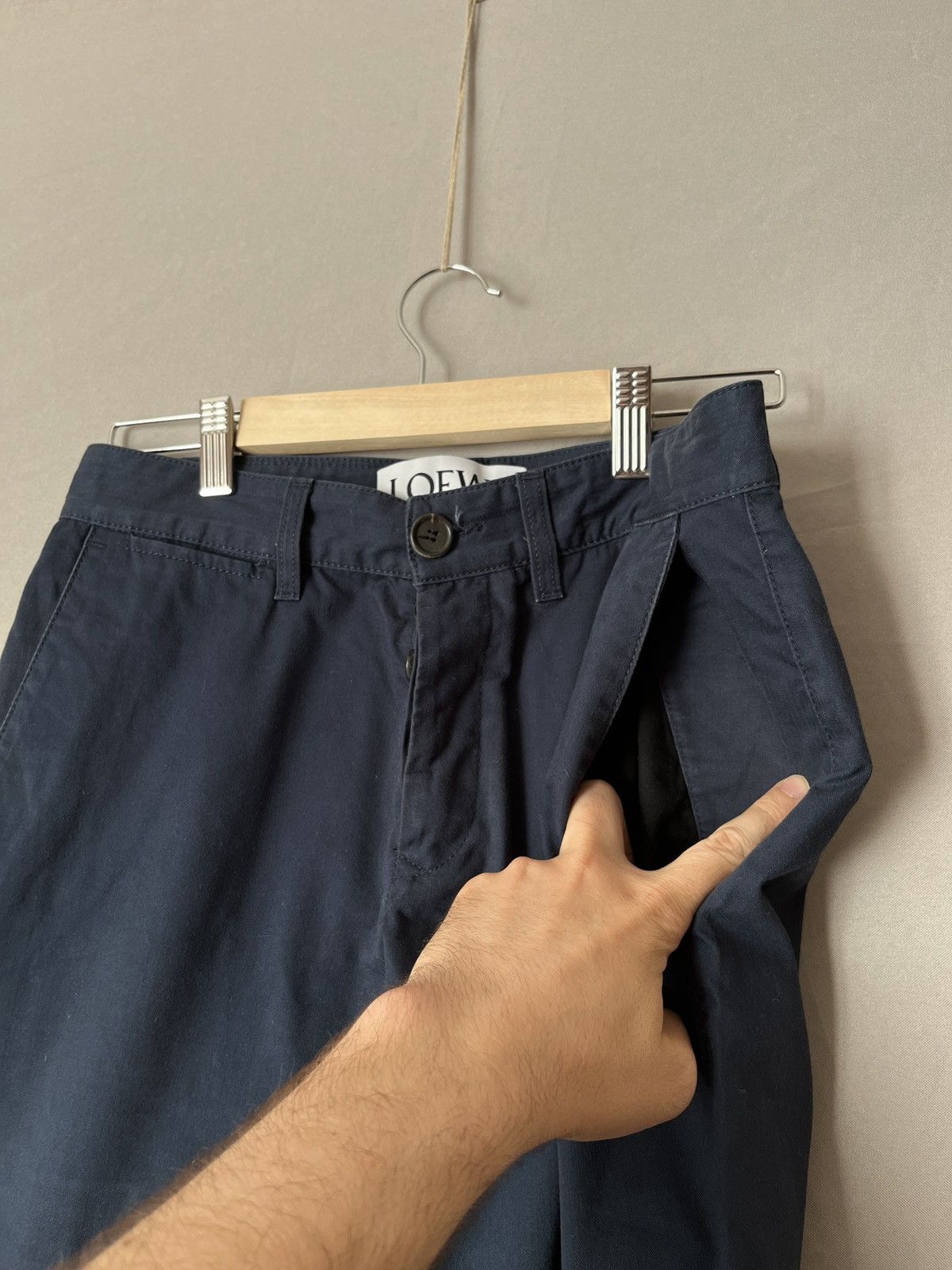 Loewe LOEWE Navy Blue Simple Minimalistic Chino Pants Size US 29 - 9 Thumbnail