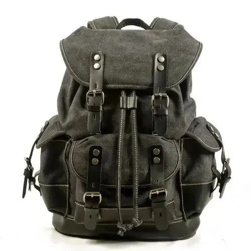 Japanese Brand Vintage Outdoor Travel Canvas Leather Backpack Size ONE SIZE - 2 Thumbnail