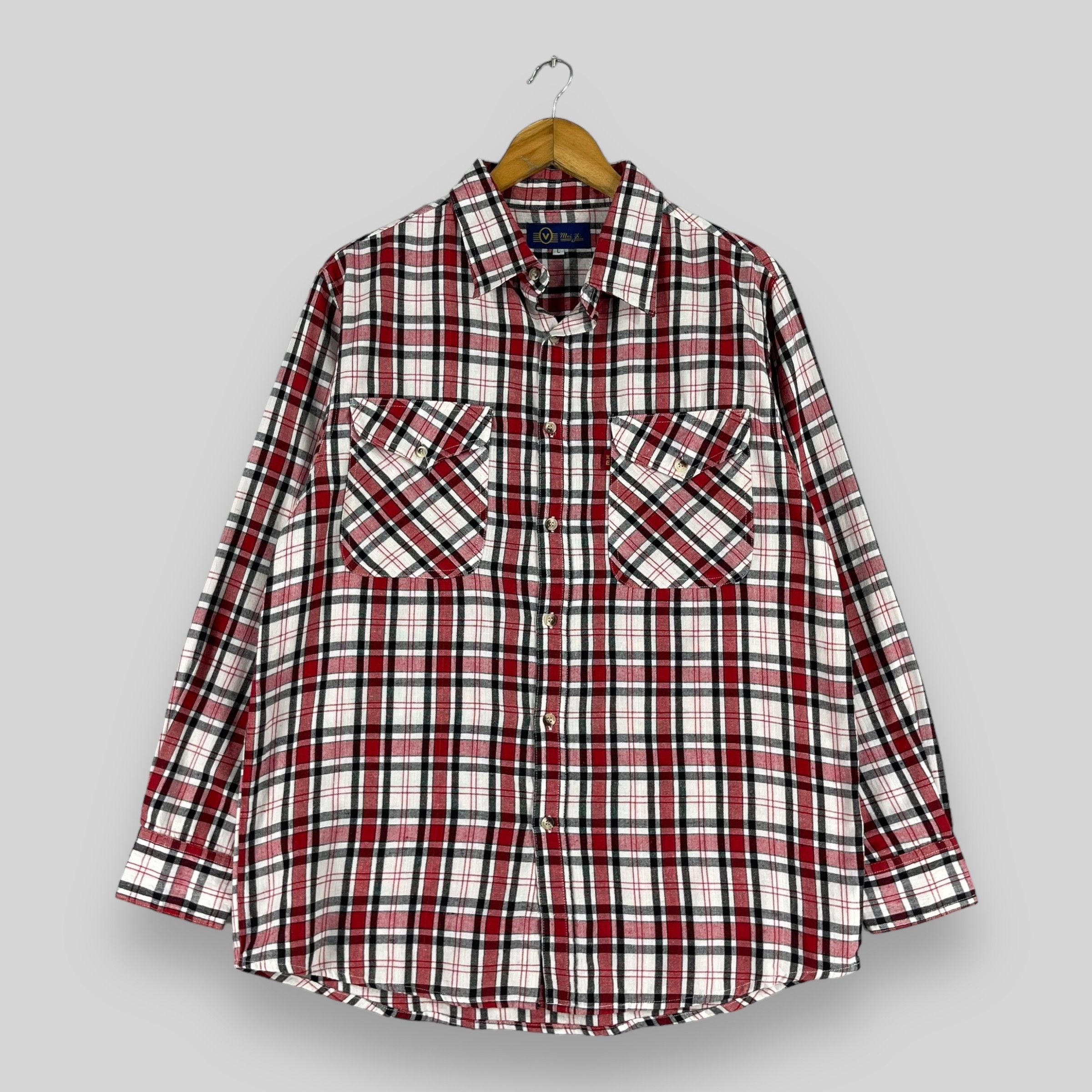 Flannel × Japanese Brand Vintage 90s Plaid Checkered Red Tartan Flannel Shirt Size US L / EU 52-54 / 3 - 1 Thumbnail