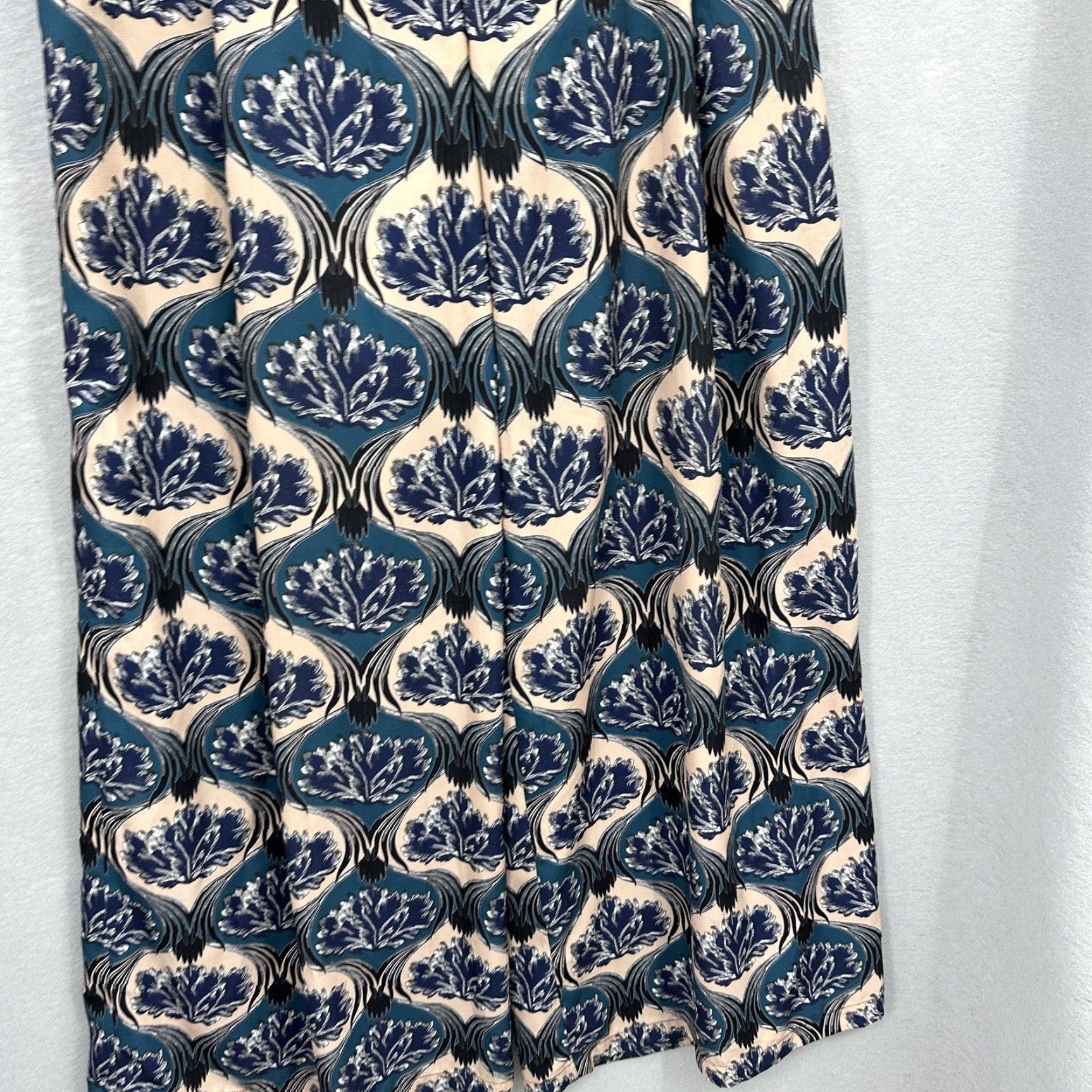 Vintage Yigal Azrouel Pants Womens 2 Flare Trousers Floral Palazzo Wide Leg Blue Paperbag 90s Bohemian Womens Size 26" / US 2 / IT 38 - 4 Thumbnail