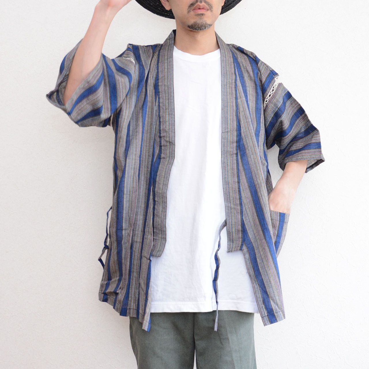 Other Jinbei Kimono Jacket Stripe Lightweight Cotton Summerwear Size US M / EU 48-50 / 2 - 11 Thumbnail