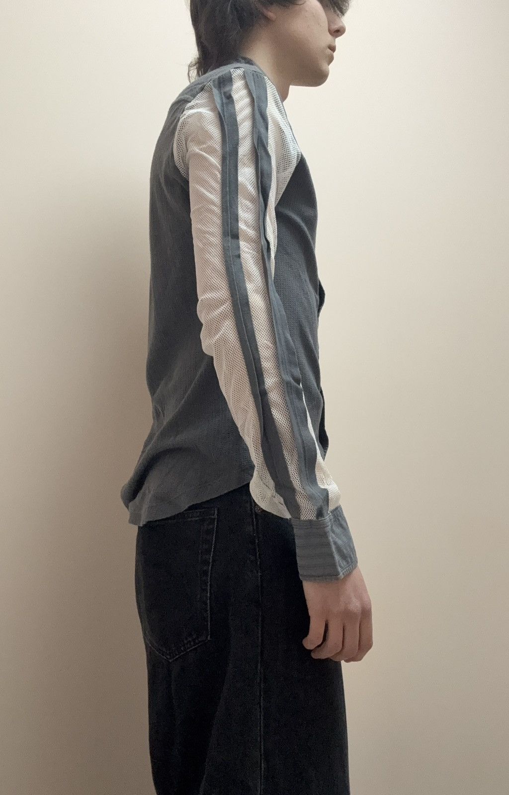 Vivienne Westwood Archive Vivienne Westwood Asymmetrical Mesh Sleeve Shirt Man Size US L / EU 52-54 / 3 - 11 Thumbnail