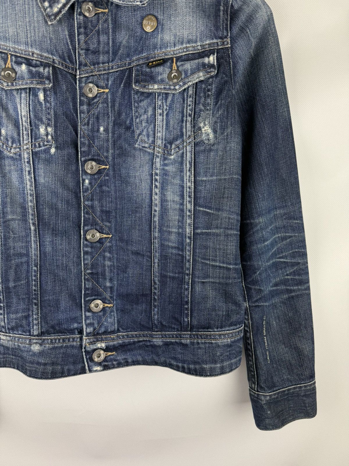 G-Star G Star Raw Ladie Slim Tailor Denim Distressed Trucker Jacket Size S / US 4 / IT 40 - 6 Thumbnail