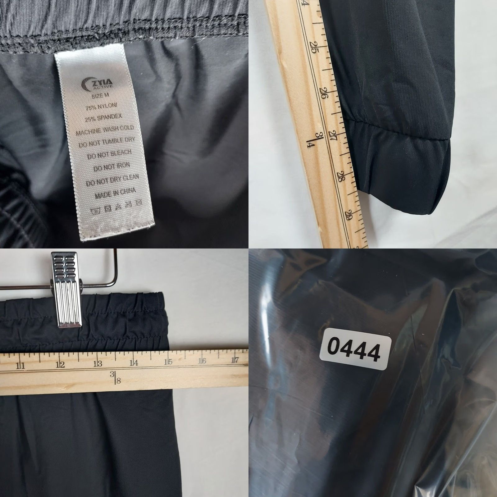 Vintage Zyia Active Womens Joggers Size M Black Zip Ankle Tapered Nylon Spandex Gym Pants Size 32" / US 10 / IT 46 - 8 Thumbnail