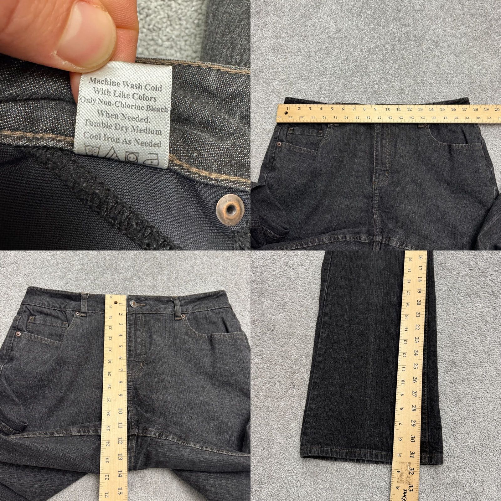 Coldwater Creek Coldwater Creek Black Denim Jeans Womens 16 High Rise Straight Leg 5-Pocket 31.5 in Inseam Cotton 35 in Waist Regular Fit Size 38" / US 16 / IT 52 - 8 Thumbnail