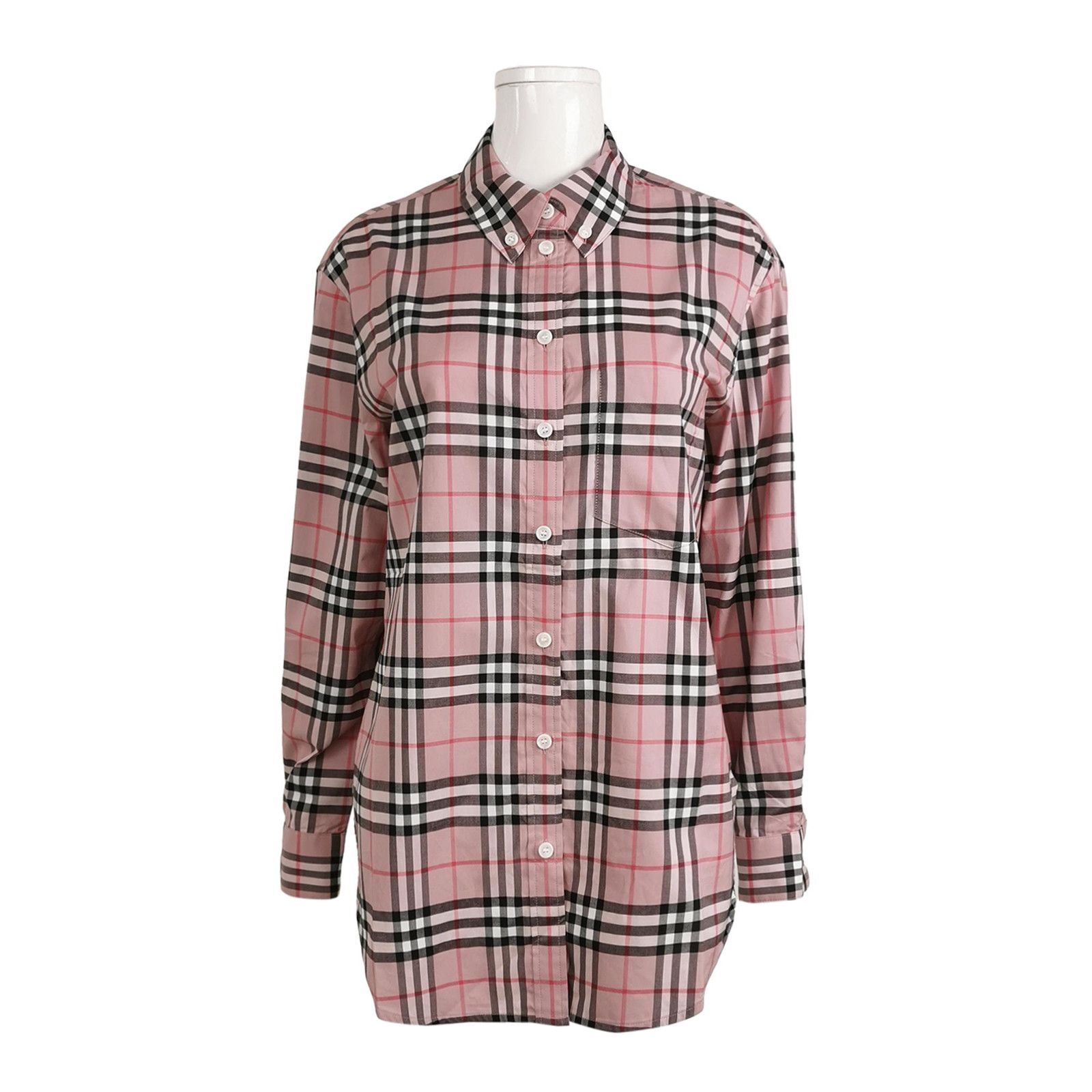 Burberry Burberry Pink Check Cotton Button Up Shirt Size US 6 Size M / US 6-8 / IT 42-44 - 1 Thumbnail