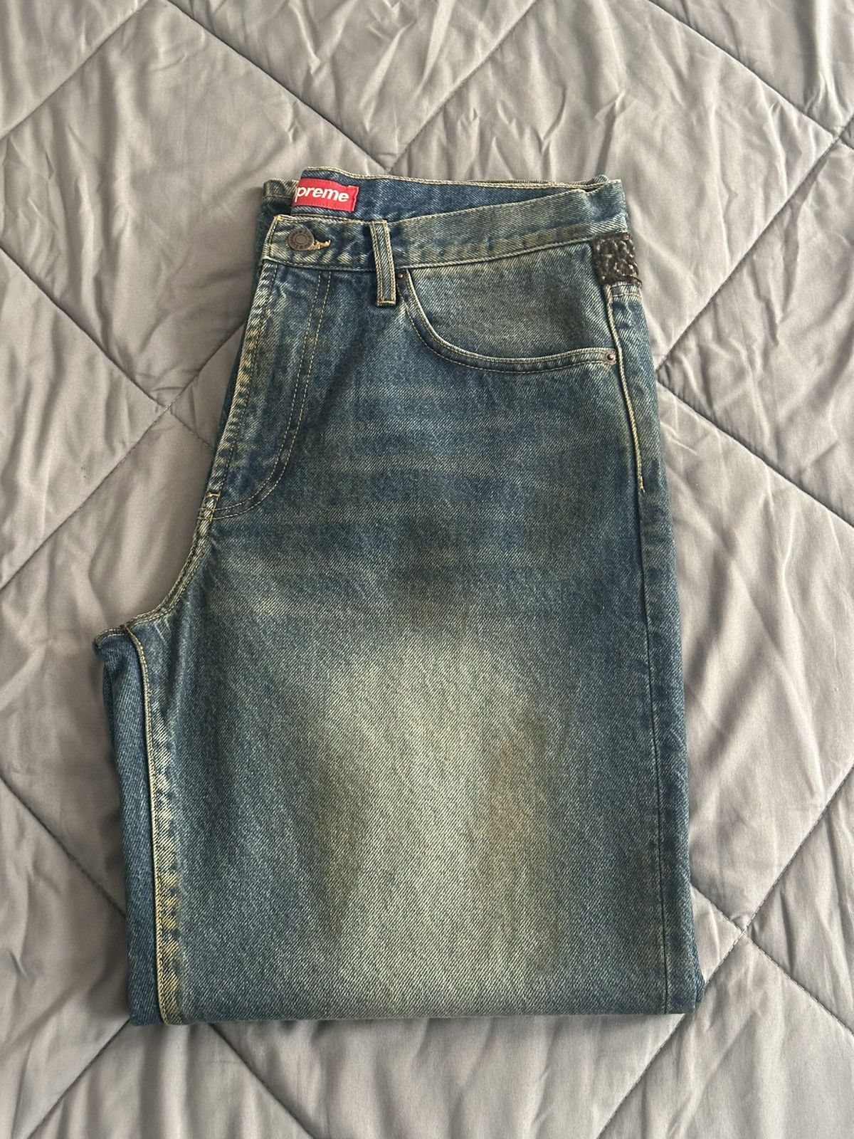 Supreme Leopard Faux Fur Loose Fit Jean 32 BLACK｜Yahoo!フリマ（旧