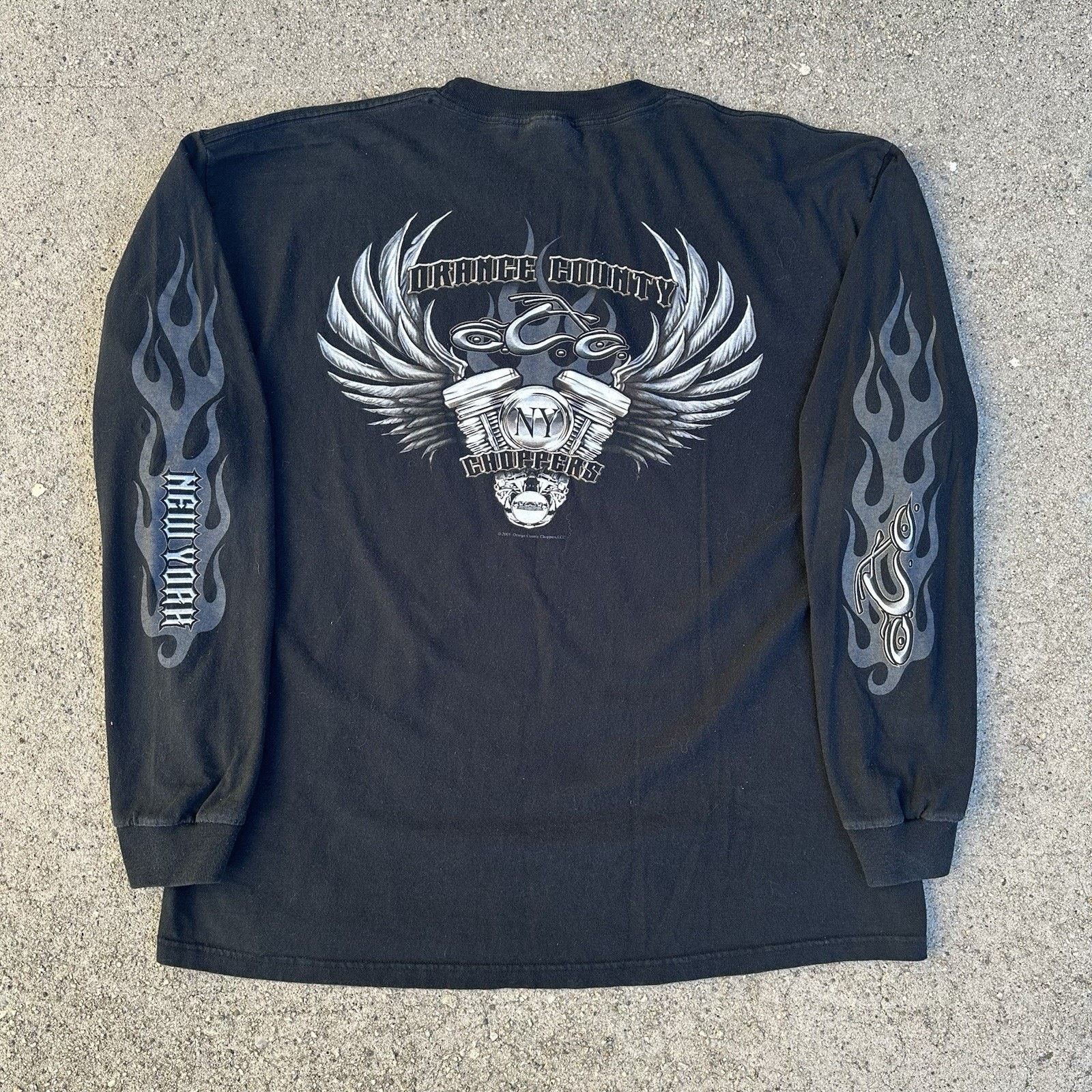 Vintage Vintage Y2K Orange County Choppers Flames Longsleeve Shirt Size US XL / EU 56 / 4 - 4 Thumbnail