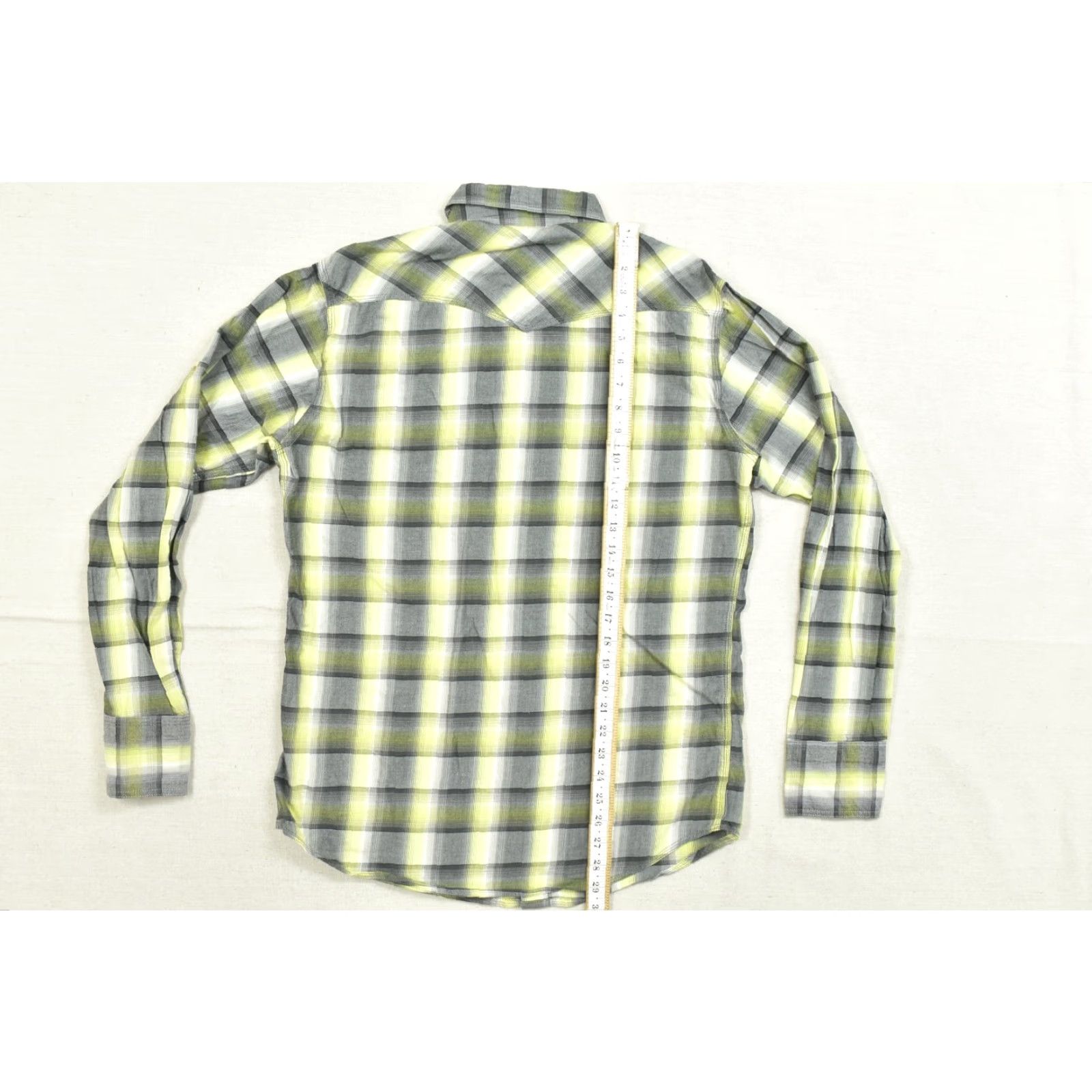 Vintage Tin Haul Shirt Men Medium Plaid Western Yellow Gray Cotton Snap Button-Up Collared Long Sleeve, Casual Size US M / EU 48-50 / 2 - 4 Thumbnail