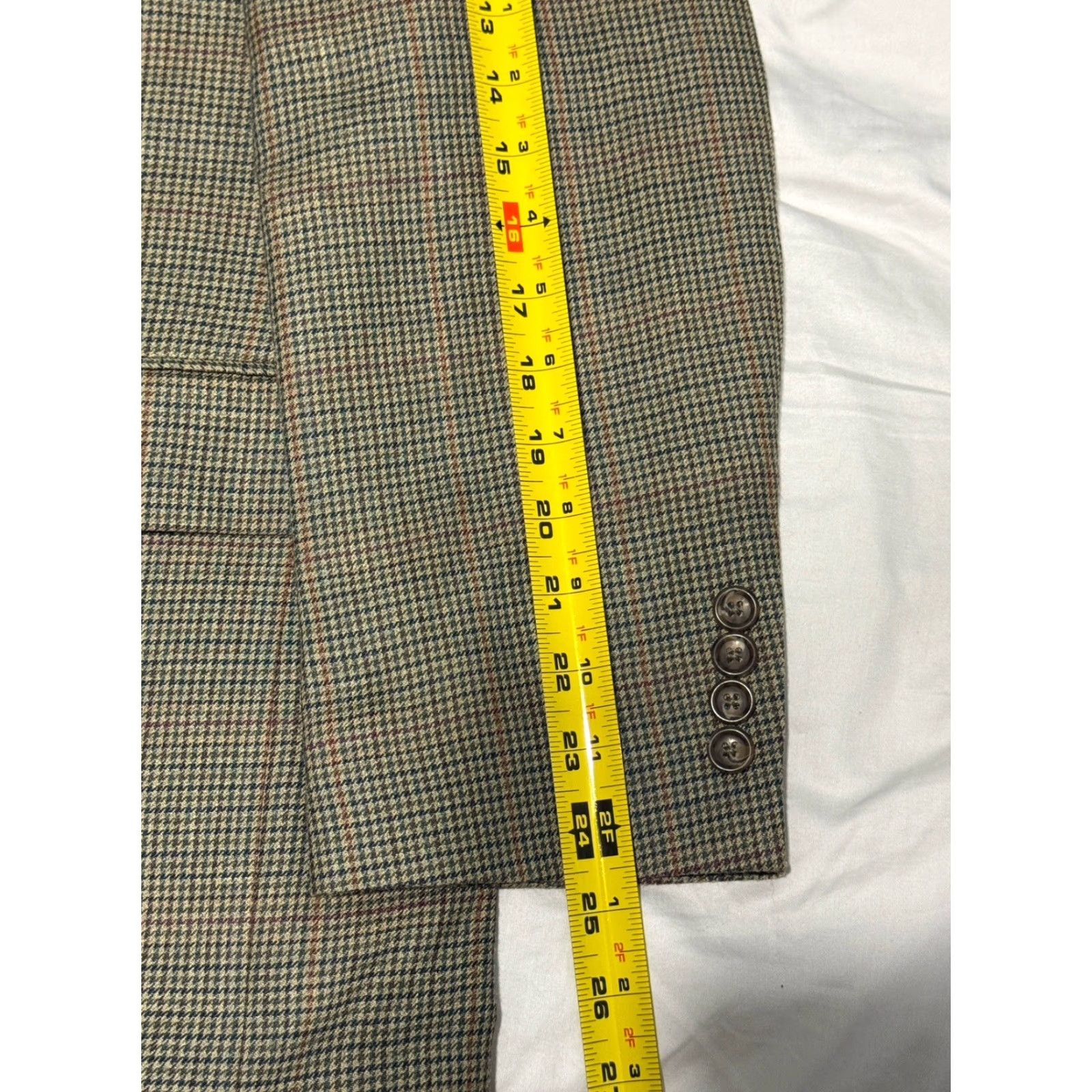 Ralph Lauren Ralph Lauren Mens Blazer Sport Coat Houndstooth Wool Silk 42R Notch Lapel Single-Breasted 2-Button Front Dress Coat Size 42R - 4 Thumbnail