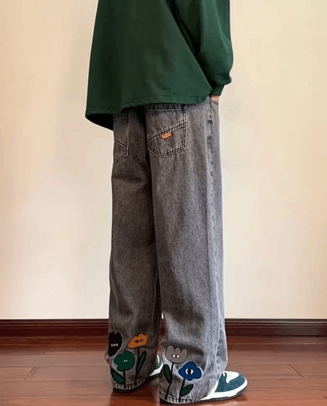 Japanese Brand × Vintage Streetwear Floral Printed Hip hop Jeans Size US 32 / EU 48 - 1 Thumbnail