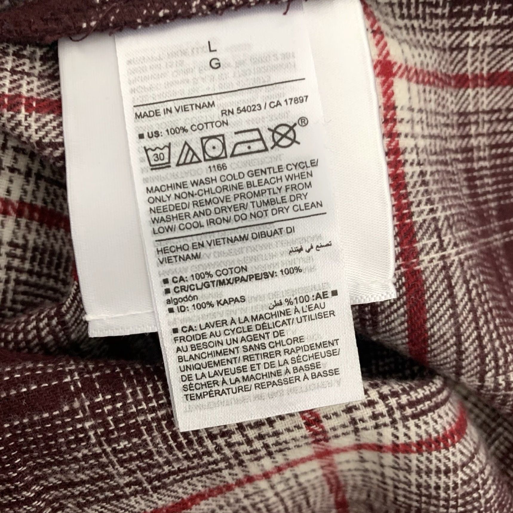 Old Navy VINTAGE Old Navy Flannel Shirt Womens Large The Boyfriend Maroon Plaid Button-Up NEW Size L / US 10 / IT 46 - 4 Thumbnail