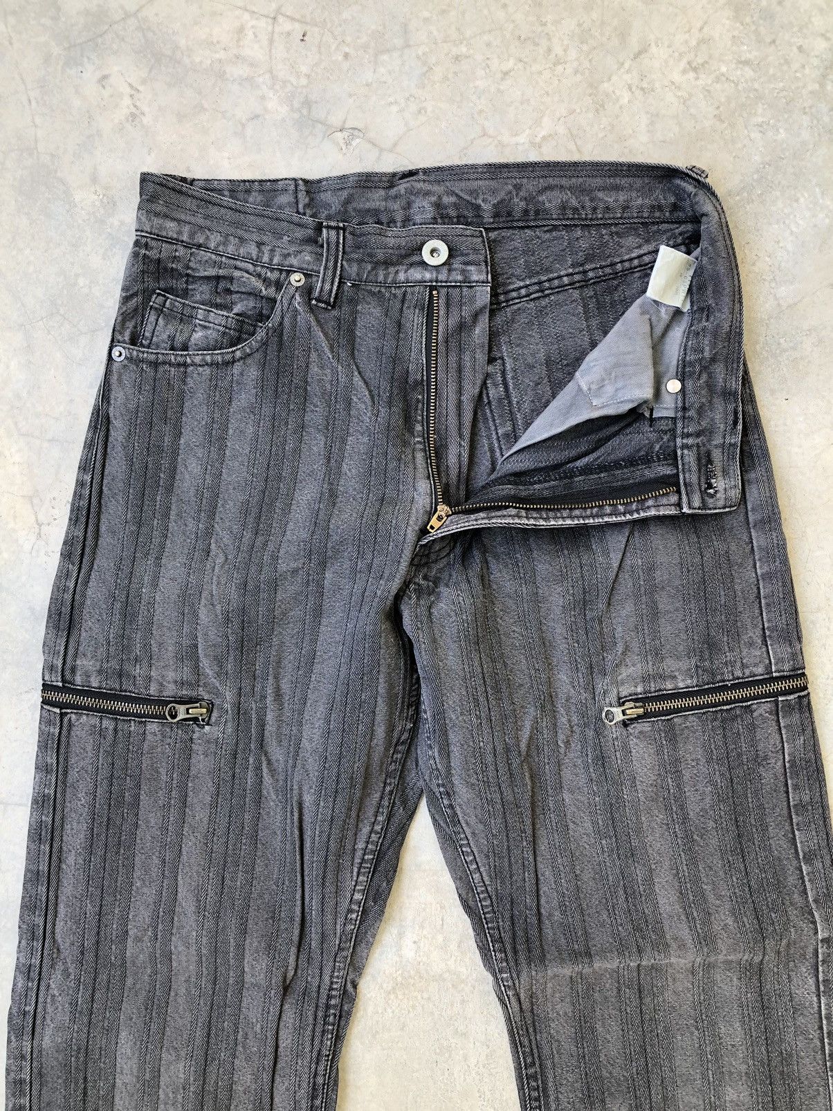 PPFM PPFM 2003 Striped Twill Cargo Double Zip Pocket Denim Size US 29 - 7 Thumbnail