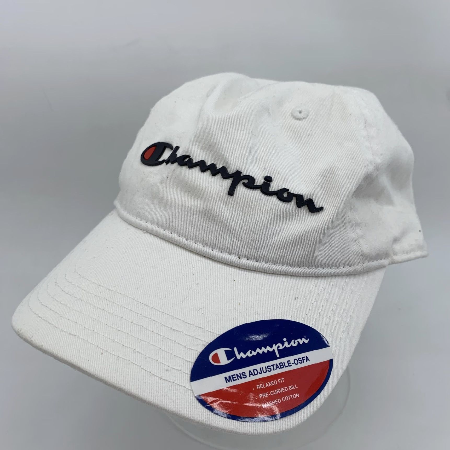 Champion Champion Hat Cap Strap Back Mens White Twill Baseball Logo Embroidered One Size Size ONE SIZE - 2 Thumbnail
