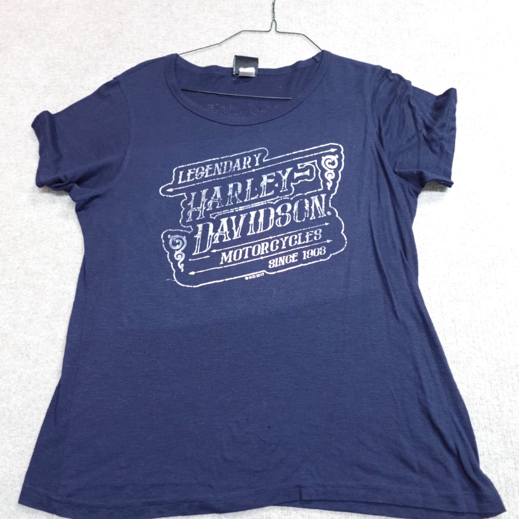 Harley Davidson Harley-Davidson Womens Shirt Large Blue Black Widow Port Charlotte FL Shirt Women L Blue Size L / US 10 / IT 46 - 3 Thumbnail