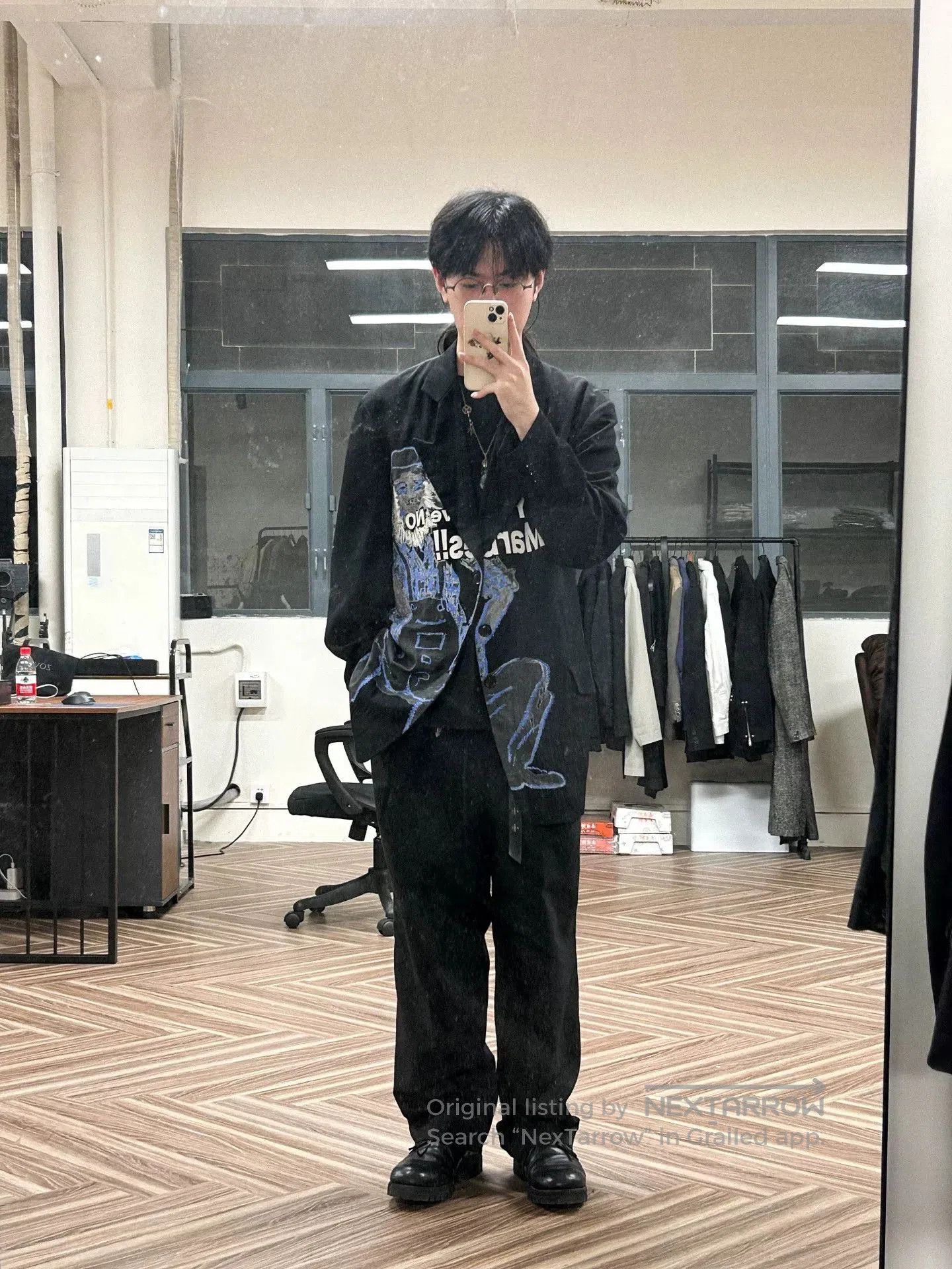 Yohji Yamamoto Yohji Yamamoto Laborer Embroidered Suit Coat. Size US L / EU 52-54 / 3 - 7 Thumbnail