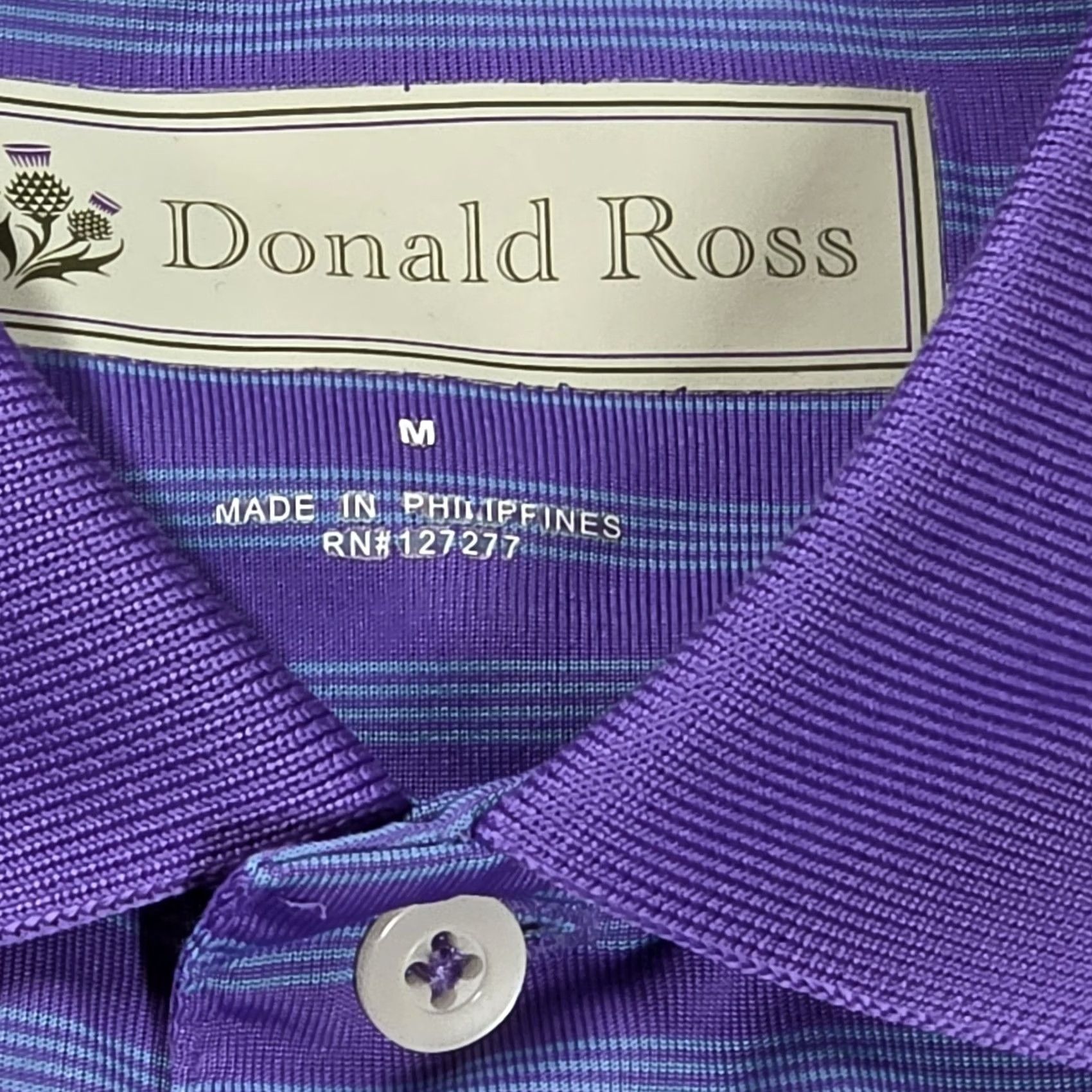Vintage Donald Ross Performance Polo Mens M Purple Blue Stripe Golf 1909 Polo Shirt Size US M / EU 48-50 / 2 - 7 Thumbnail