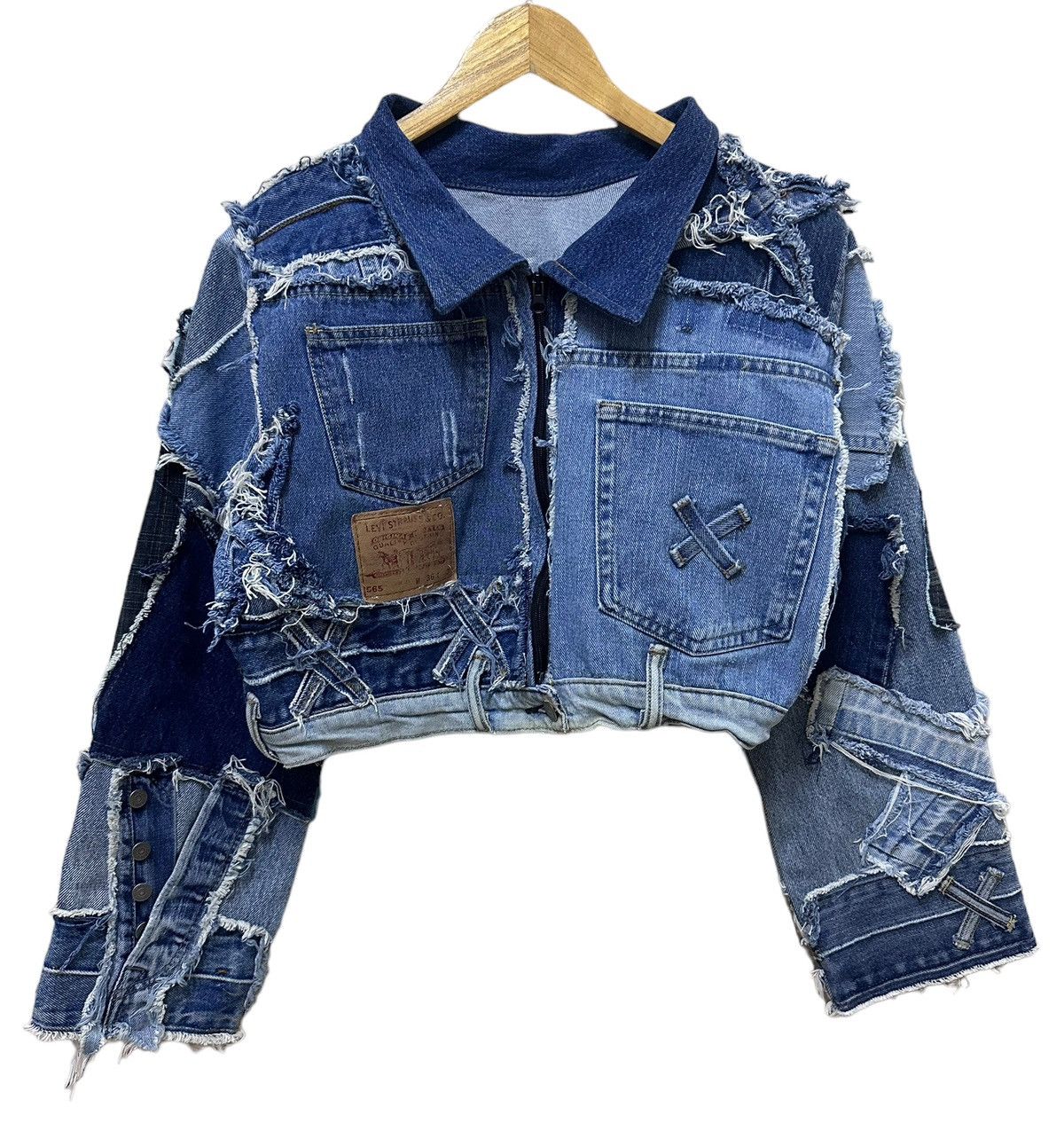 If Six Was Nine Reconstructed Levis Cropped Hagi Jeans Jacket RARE Size US M / EU 48-50 / 2 - 1 Thumbnail