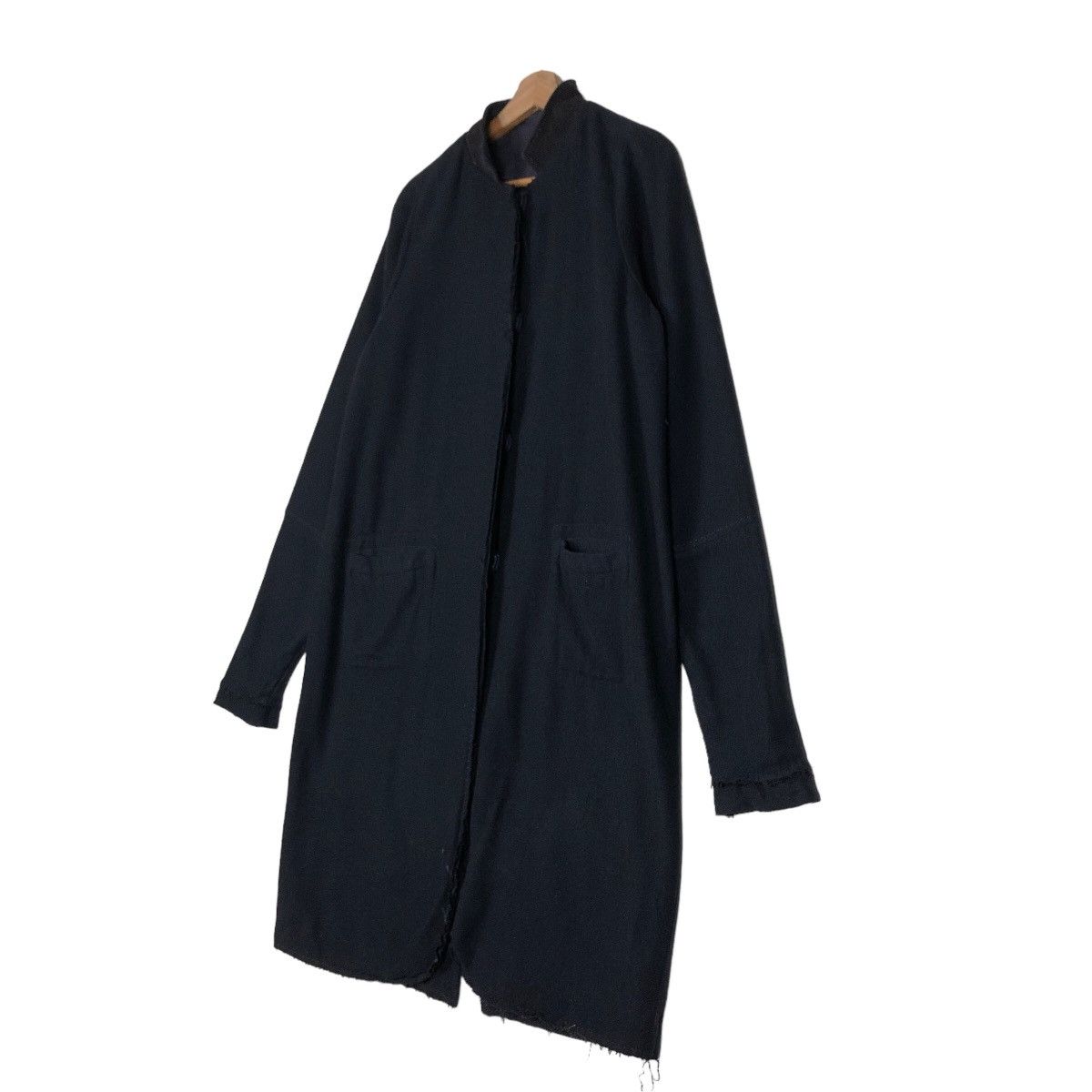 Japanese Brand 🔥Rich Black Long Jacket Fly Coats Kitsune Made in Italy Size US M / EU 48-50 / 2 - 2 Thumbnail