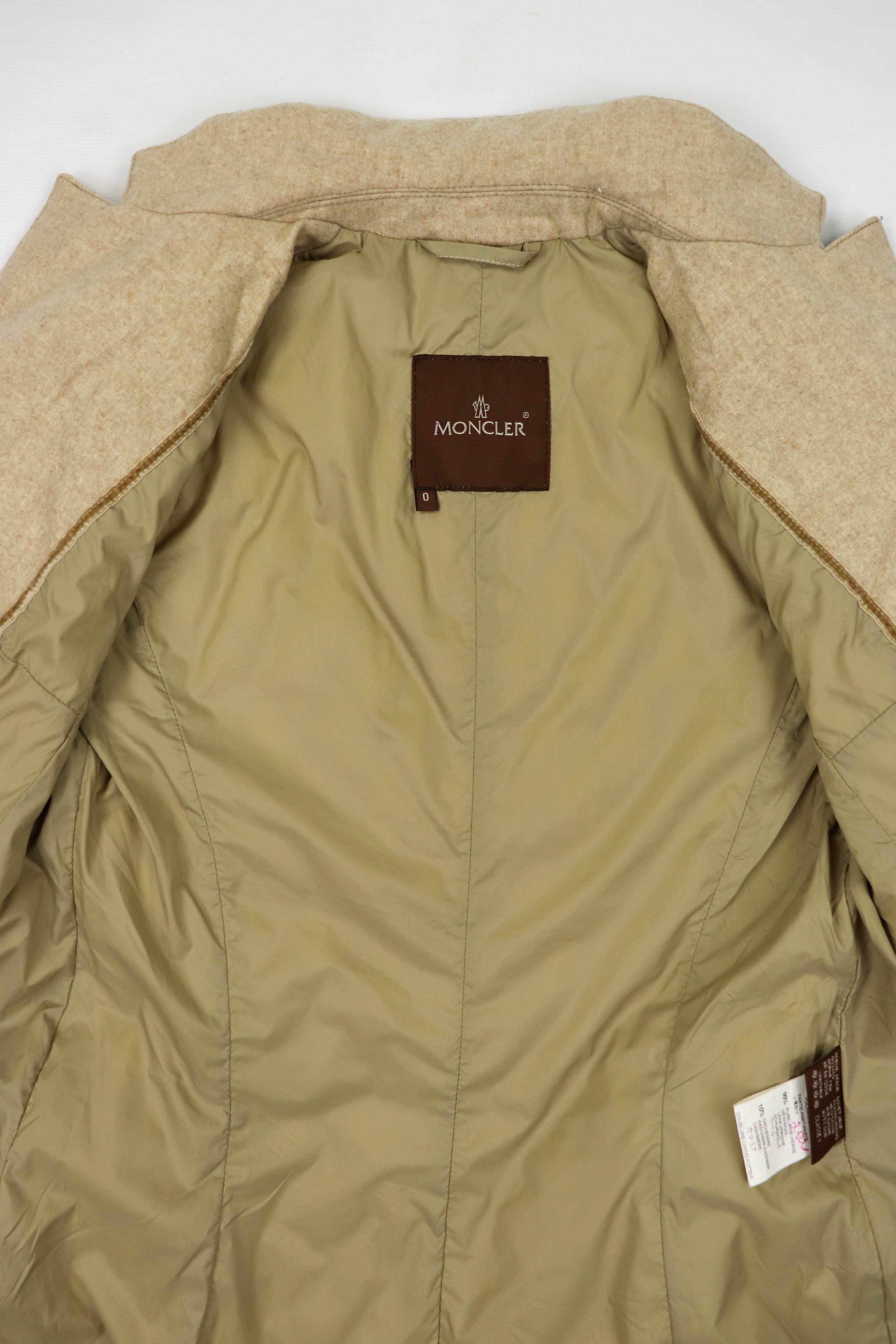 Moncler Vintage Moncler Beige Quilted Nylon Down Puffer Coat Jacket Size XS / US 0-2 / IT 36-38 - 12 Thumbnail