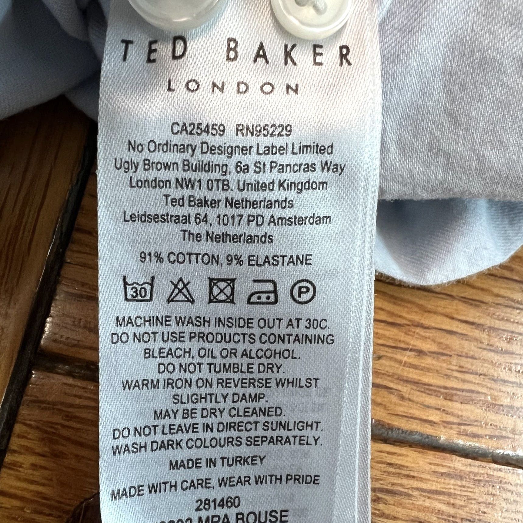Ted Baker Ted Baker Slim Long Sleeve Button Up Shirt Mens Size 15 Blue Size US M / EU 48-50 / 2 - 6 Thumbnail