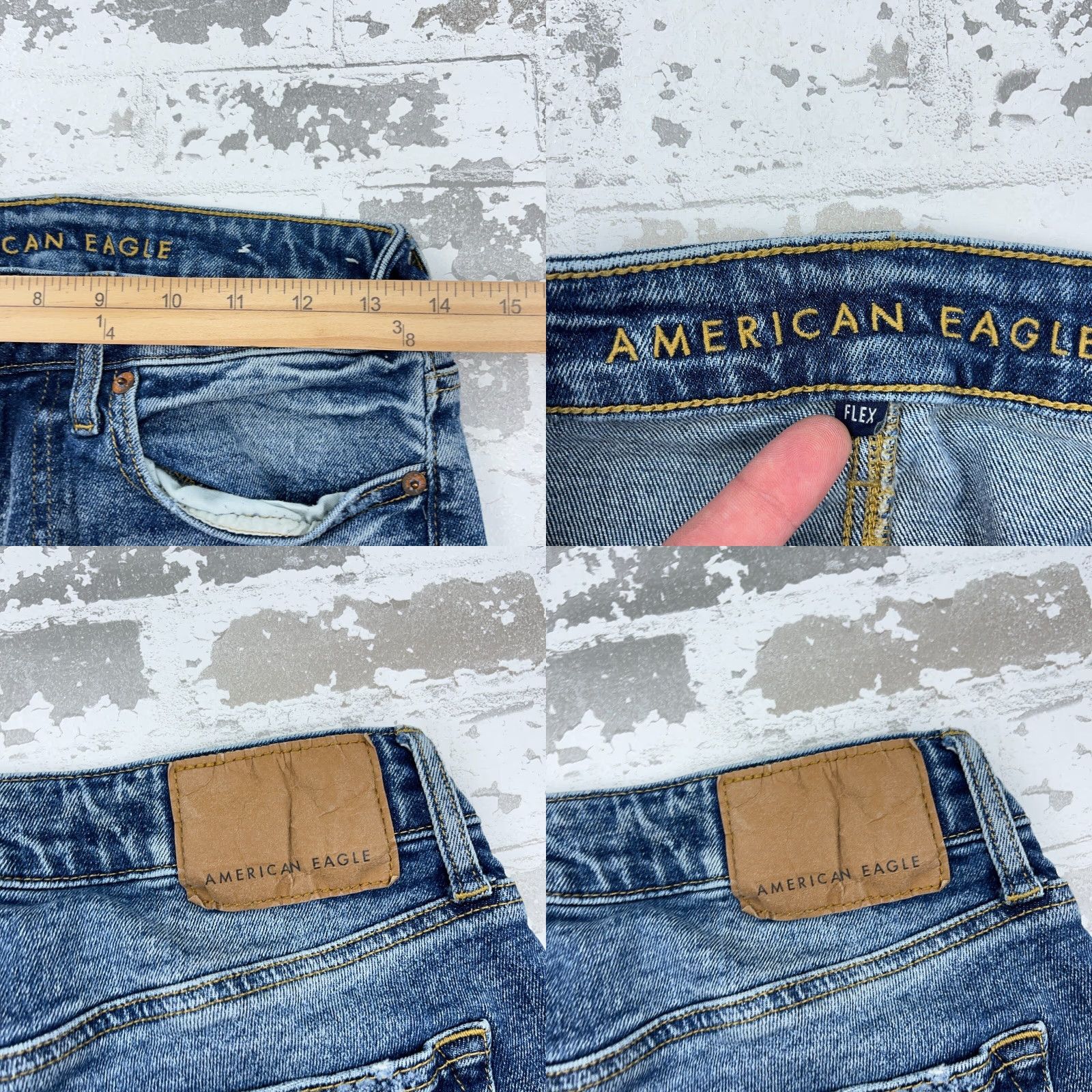American Eagle Outfitters American Eagle Outfitters Jeans Men Slim 28x32 Distressed Faded Blue 5-Pocket Denim Straight Leg Belt Loops Mens Size US 28 / EU 44 - 9 Thumbnail