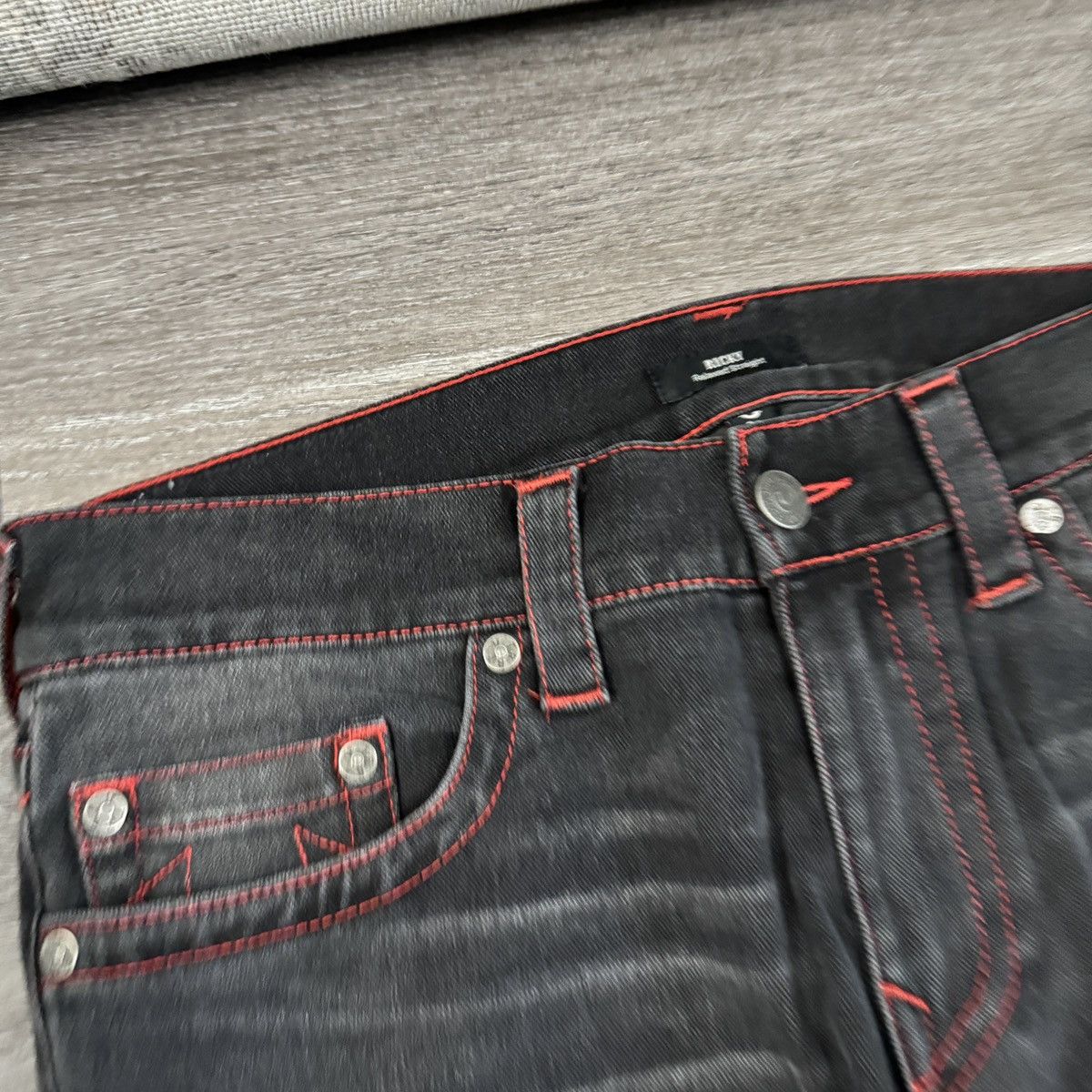 StraightFaded × True Religion × Vintage Crazy Vintage y2k True Religion faded black baggy jeans Size US 34 / EU 50 - 8 Thumbnail