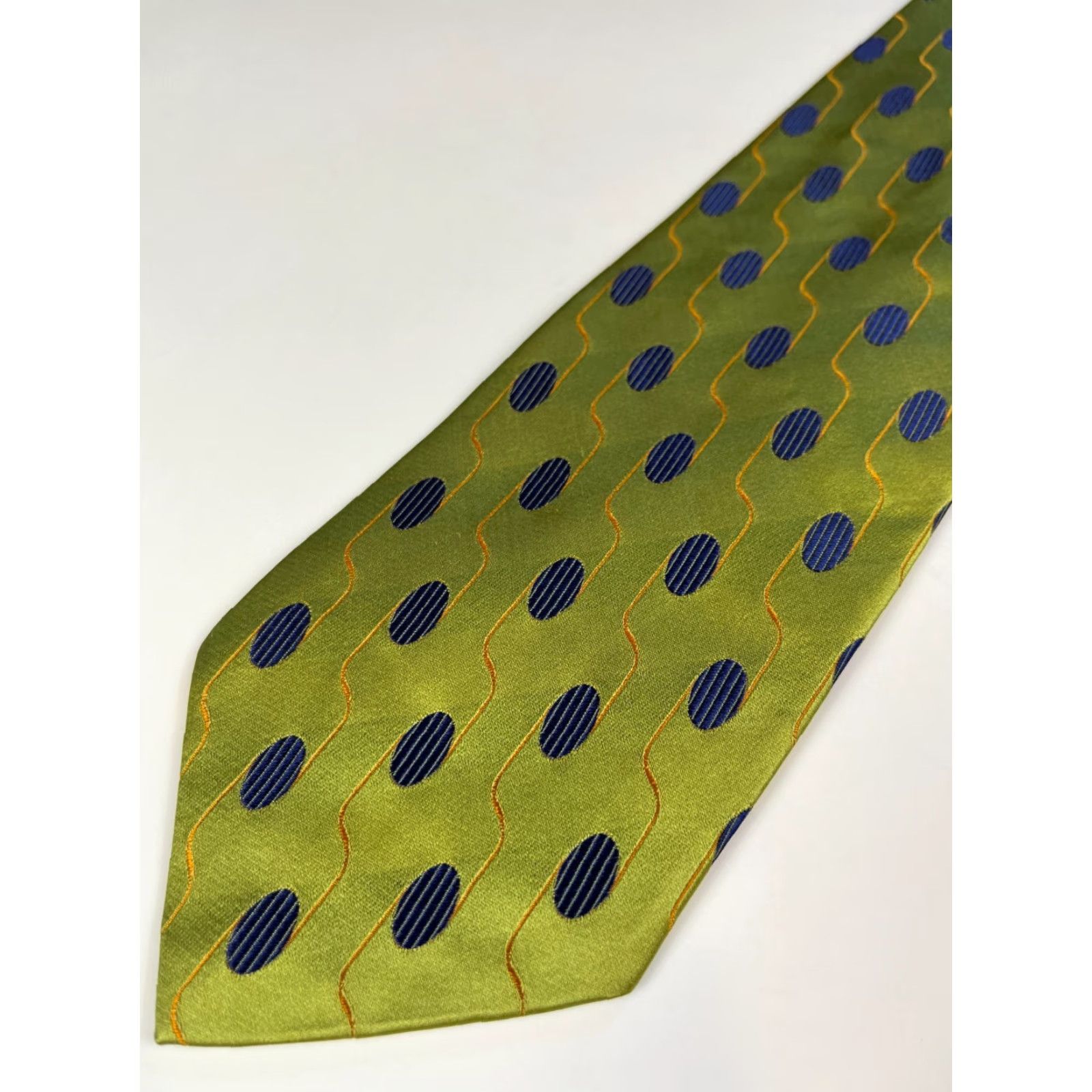 Ermenegildo Zegna Ermenegildo Zegna Men's Silk Tie Geometric Green Made in Italy - Tie - 57.75" x 3.75" - 100% Silk - Classic Length - Italy - Designer Mens Accessories Size ONE SIZE - 4 Thumbnail