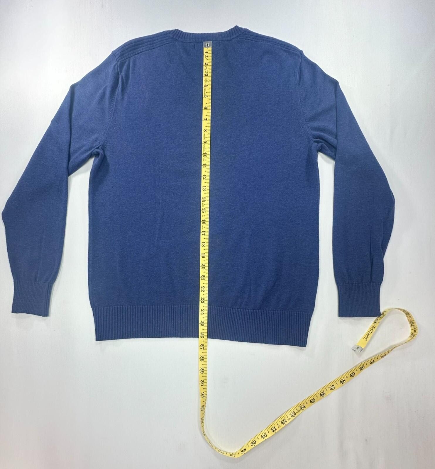 Banana Republic Banana Republic 100% Cotton V-Neck L/S Sweater Blue Mens M Size US M / EU 48-50 / 2 - 2 Thumbnail