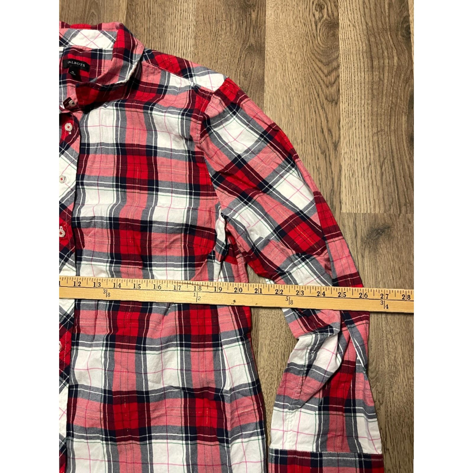 Talbots **Women's Talbots XL Red White Plaid Button-Up Long Sleeve Shirt** User: Women's Talbots XL Red White Plaid Button-Up Long Sleeve Shirt Size XL / US 12-14 / IT 48-50 - 6 Thumbnail