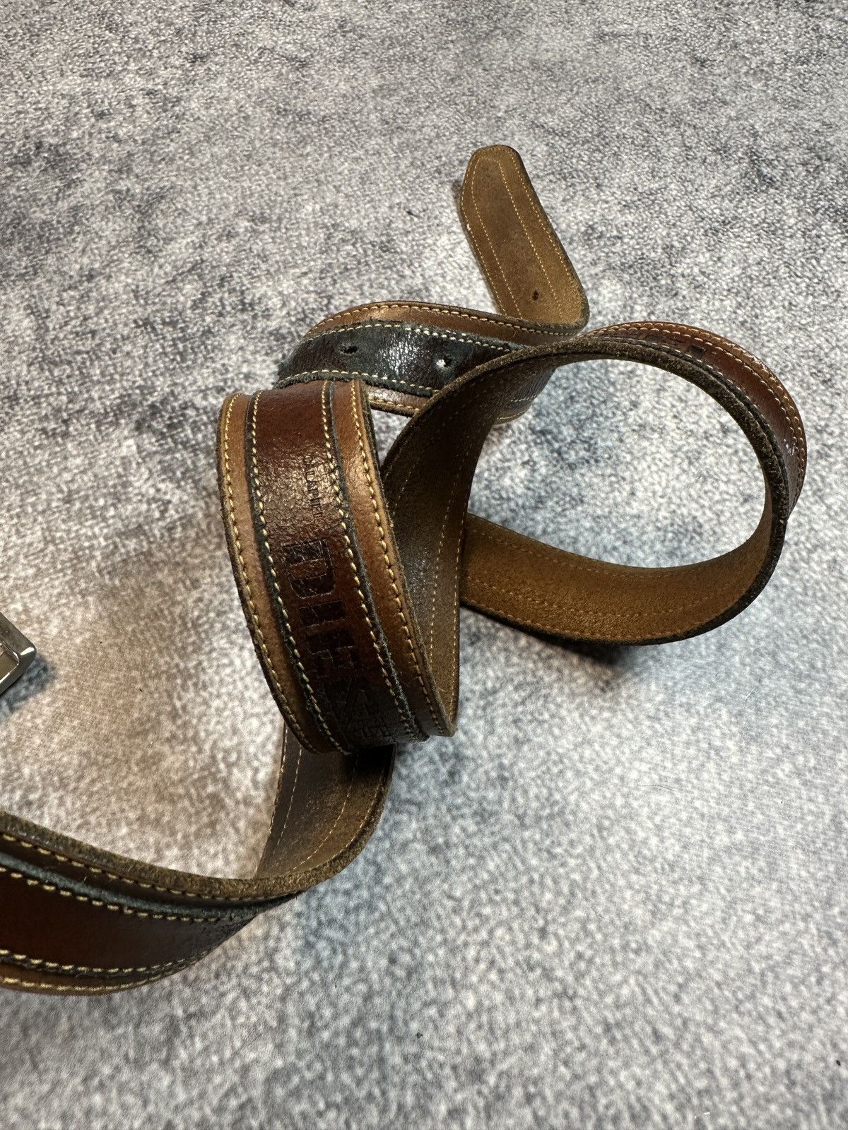 Diesel × Vintage Vintage Diesel Logo Belts Leather Streetwear Rare Style USA Size ONE SIZE - 3 Thumbnail